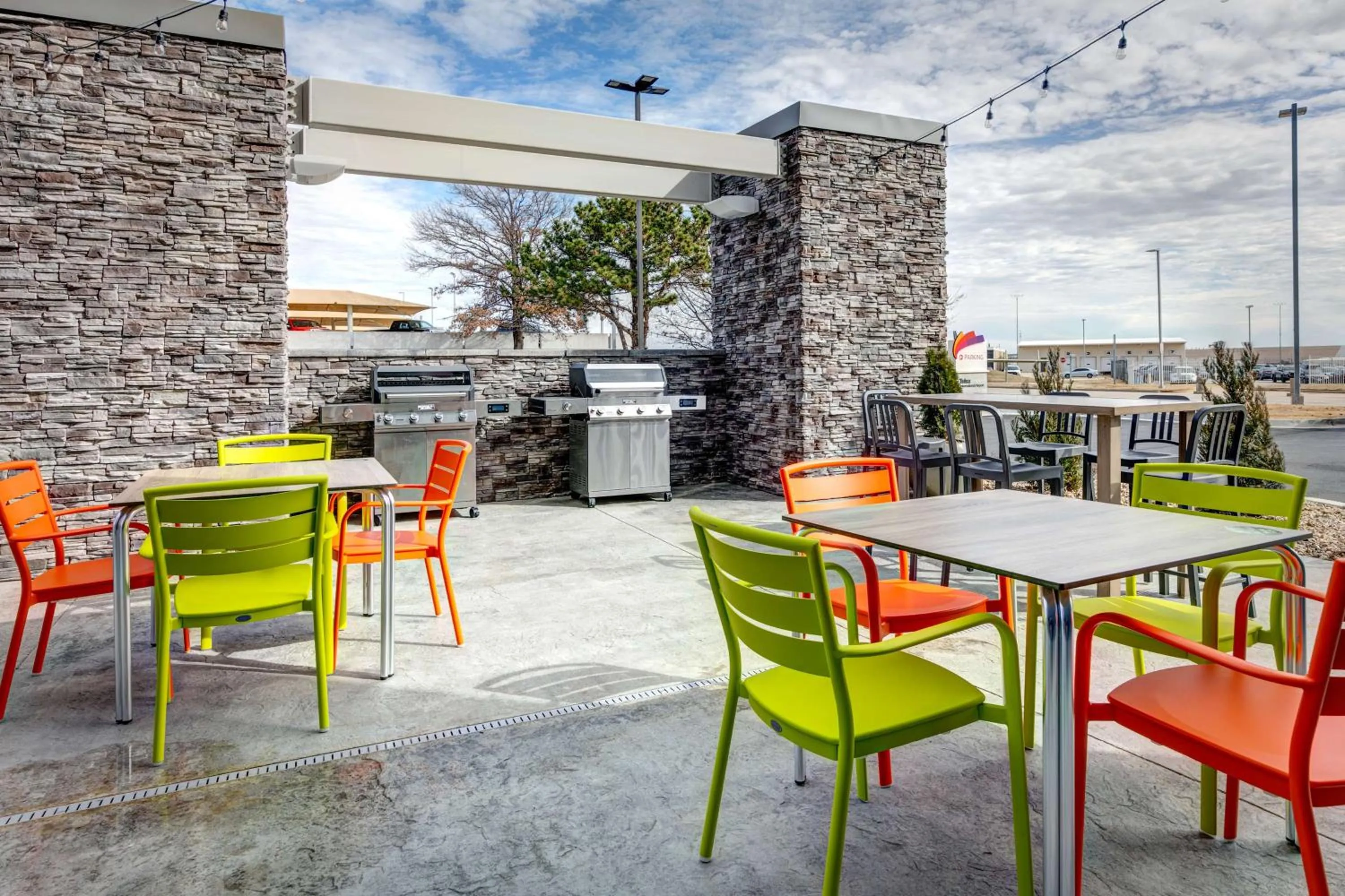 Patio in Home2 Suites By Hilton Tulsa Airport