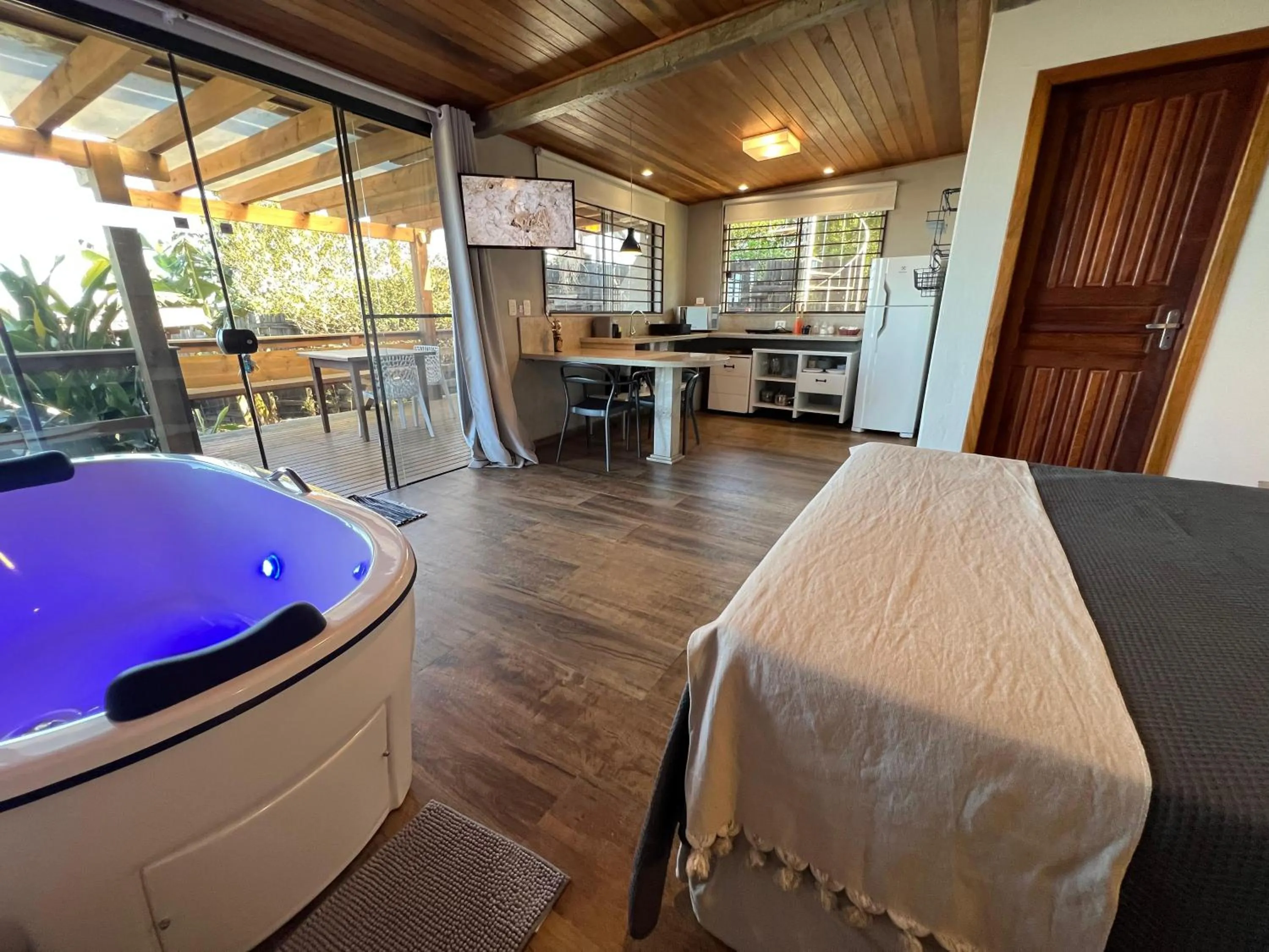 Bed in Chalés e Bangalôs Ibiraquera