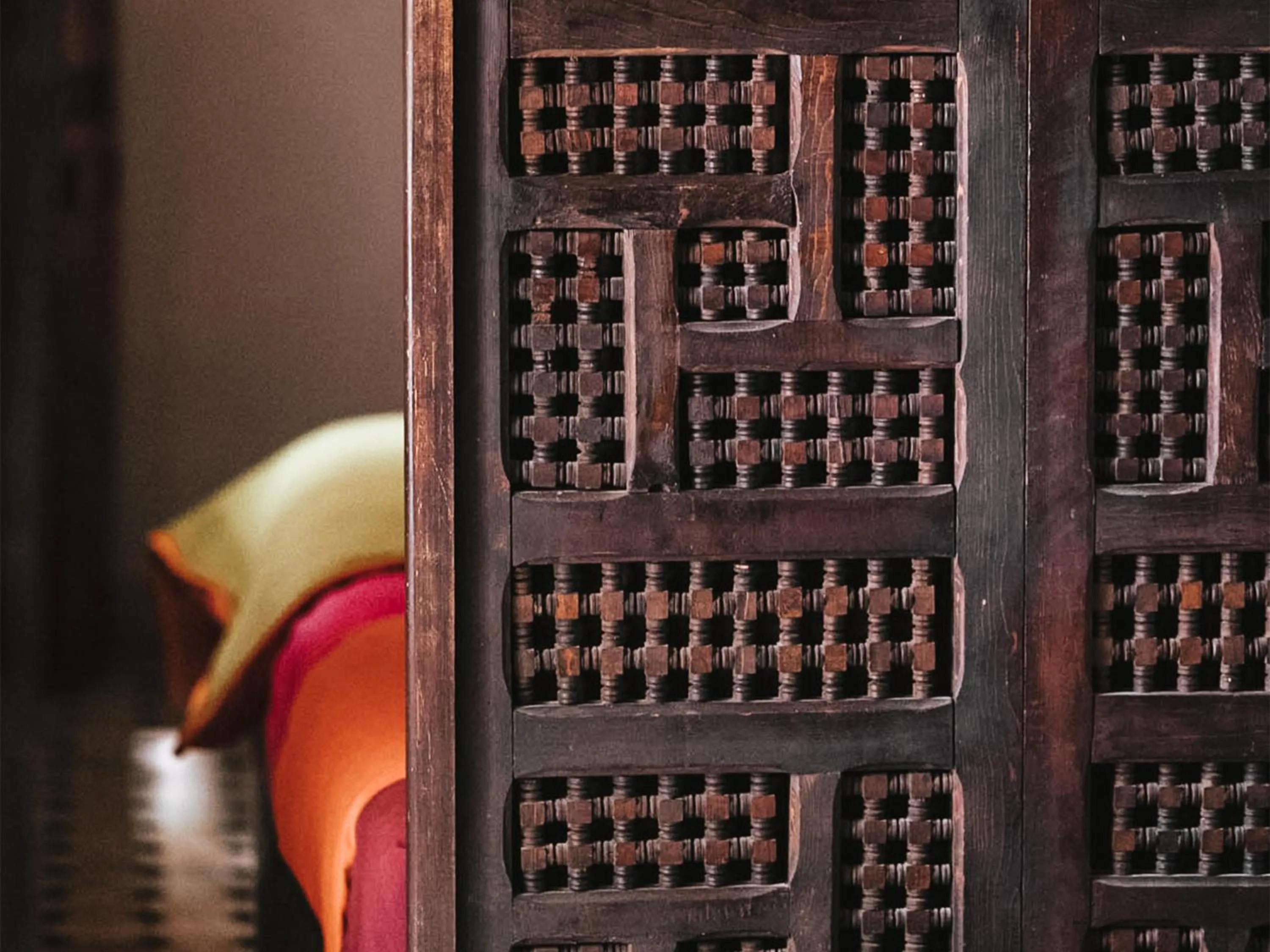 Decorative detail, Bed in Riad 9 Fez