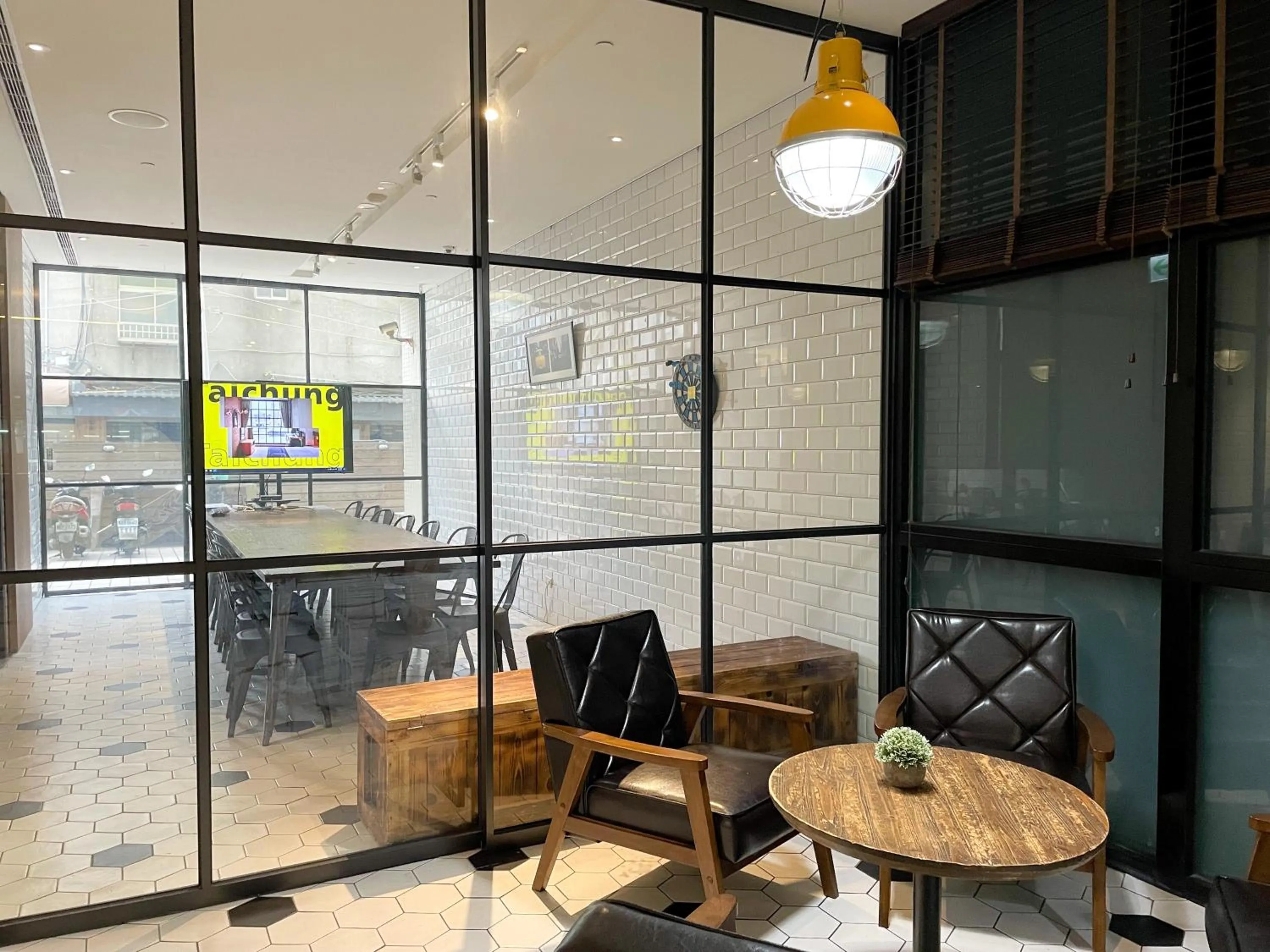 Seating area in CHECK inn Taipei Songjiang