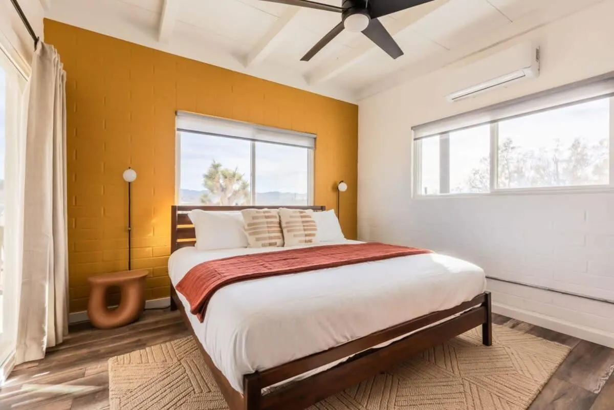 Bed in Kinetic House-Joshua Trees Sculptures Cowboy Pool