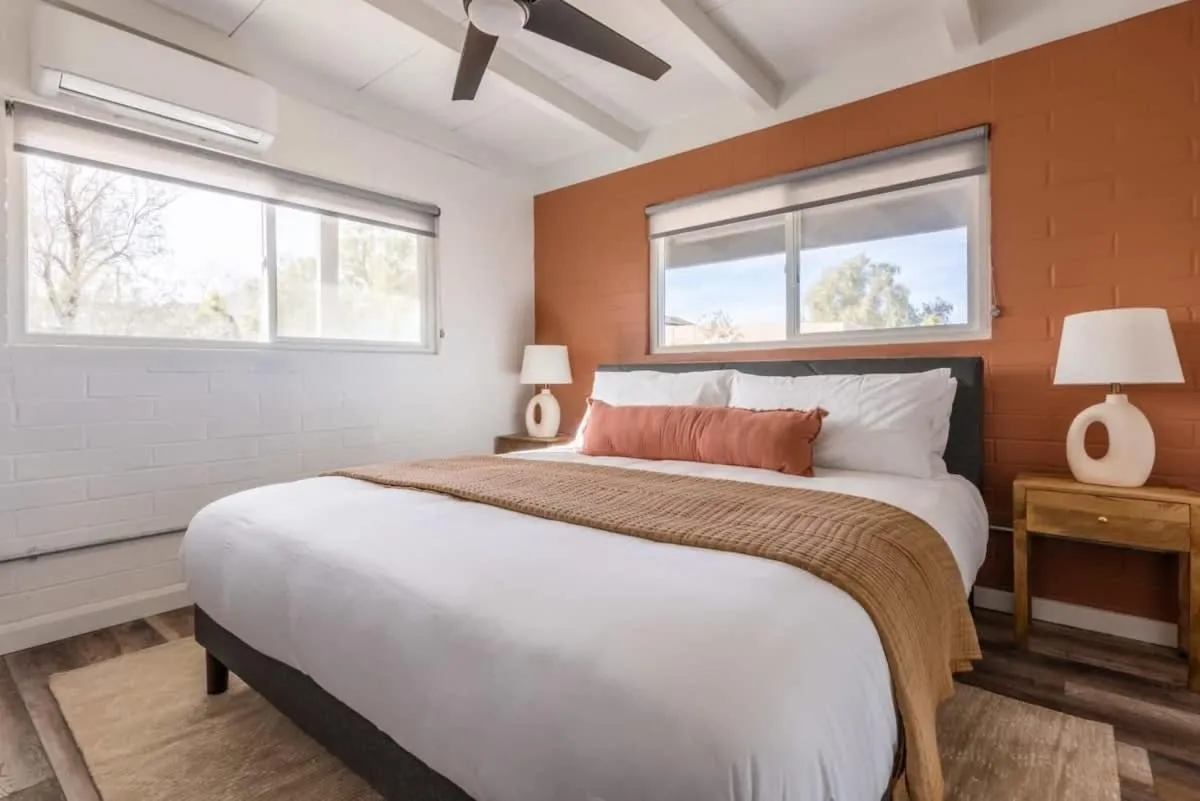 Bed in Kinetic House-Joshua Trees Sculptures Cowboy Pool