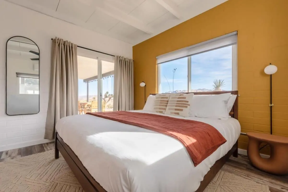 Bed in Kinetic House-Joshua Trees Sculptures Cowboy Pool