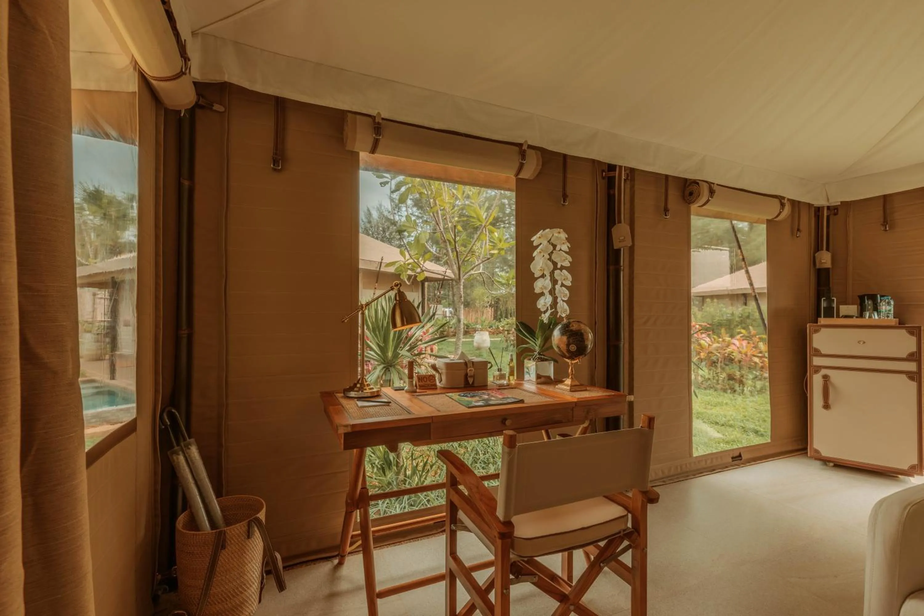 Seating area in Twinpalms Tented Camp Phuket