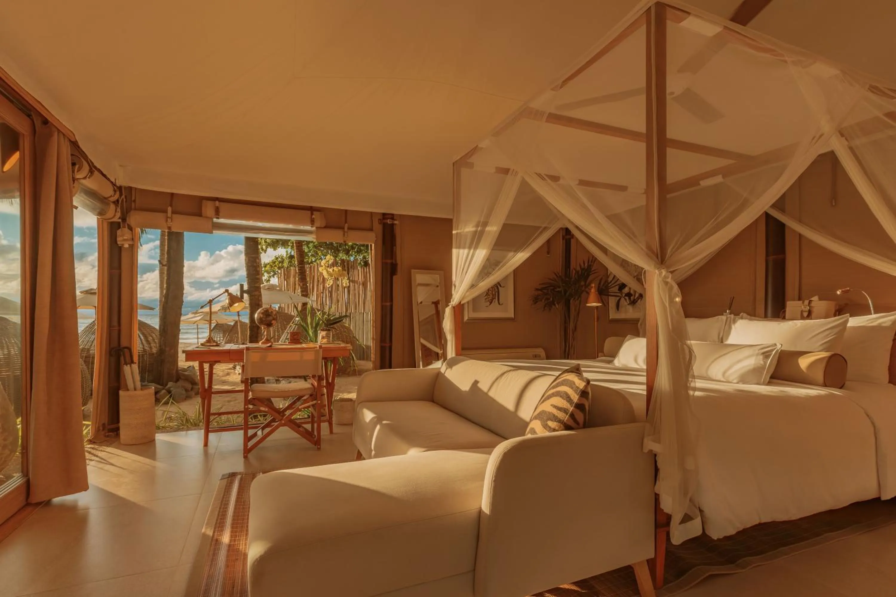 Bed in Twinpalms Tented Camp Phuket