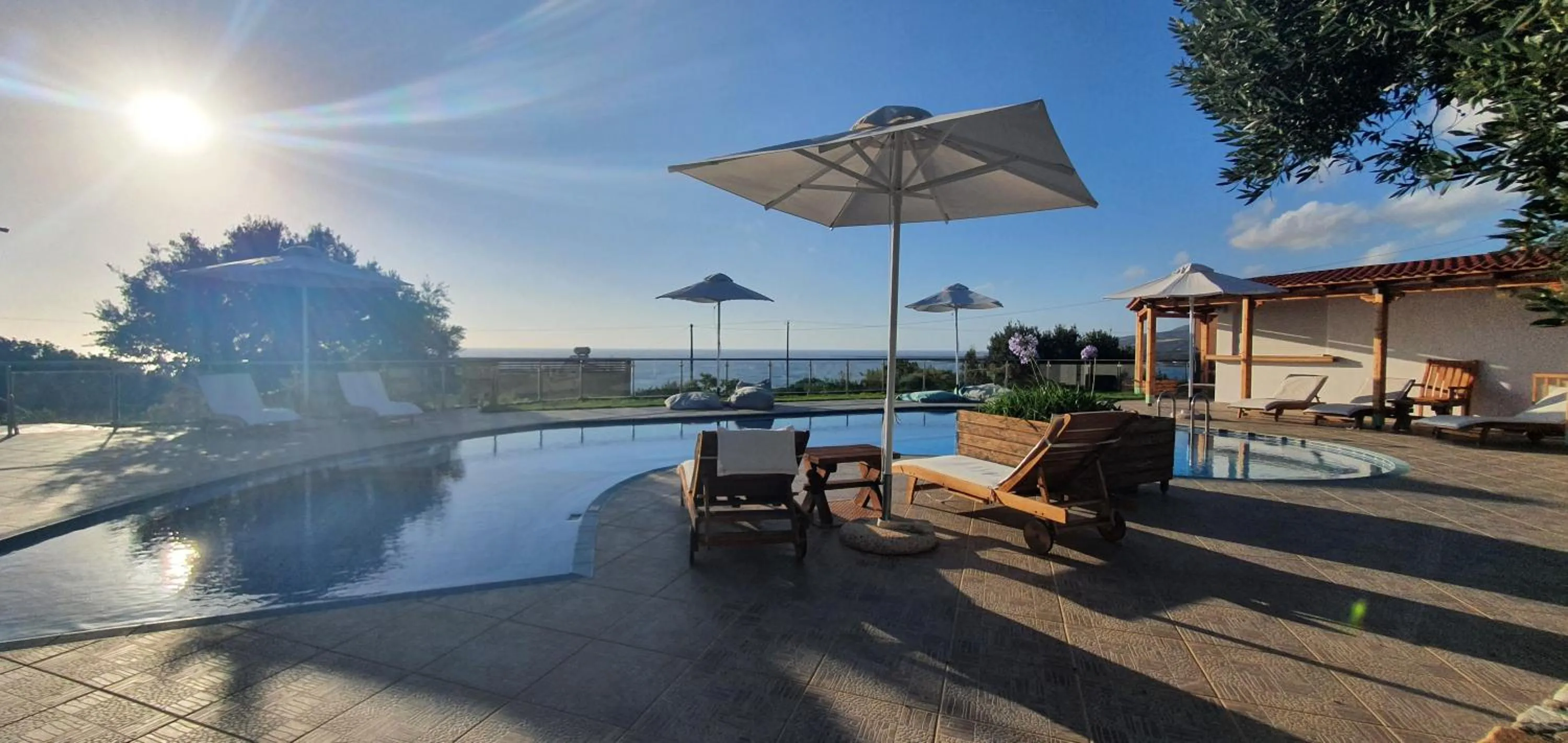 Pool view in Glykeria Hotel