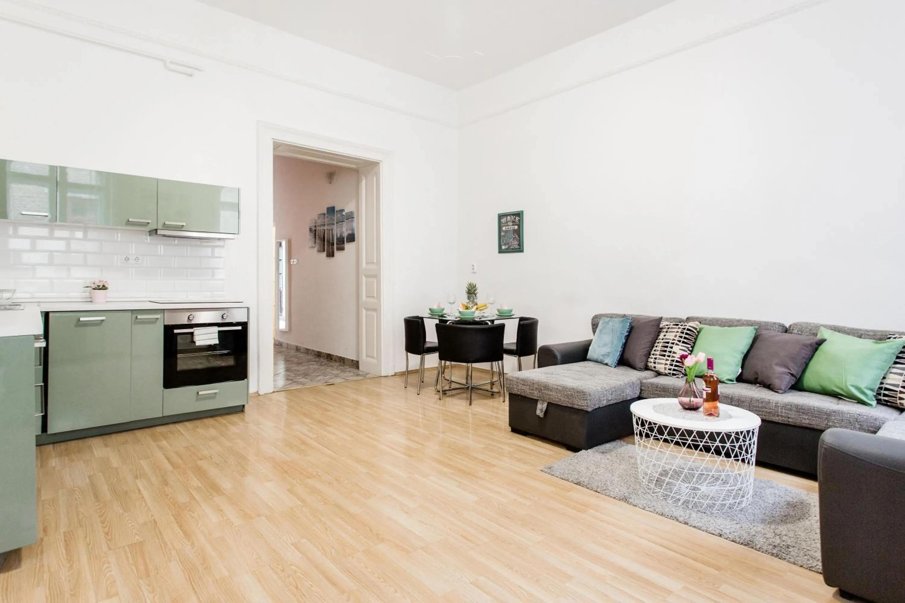 Living room in Grand Budapest Apartments