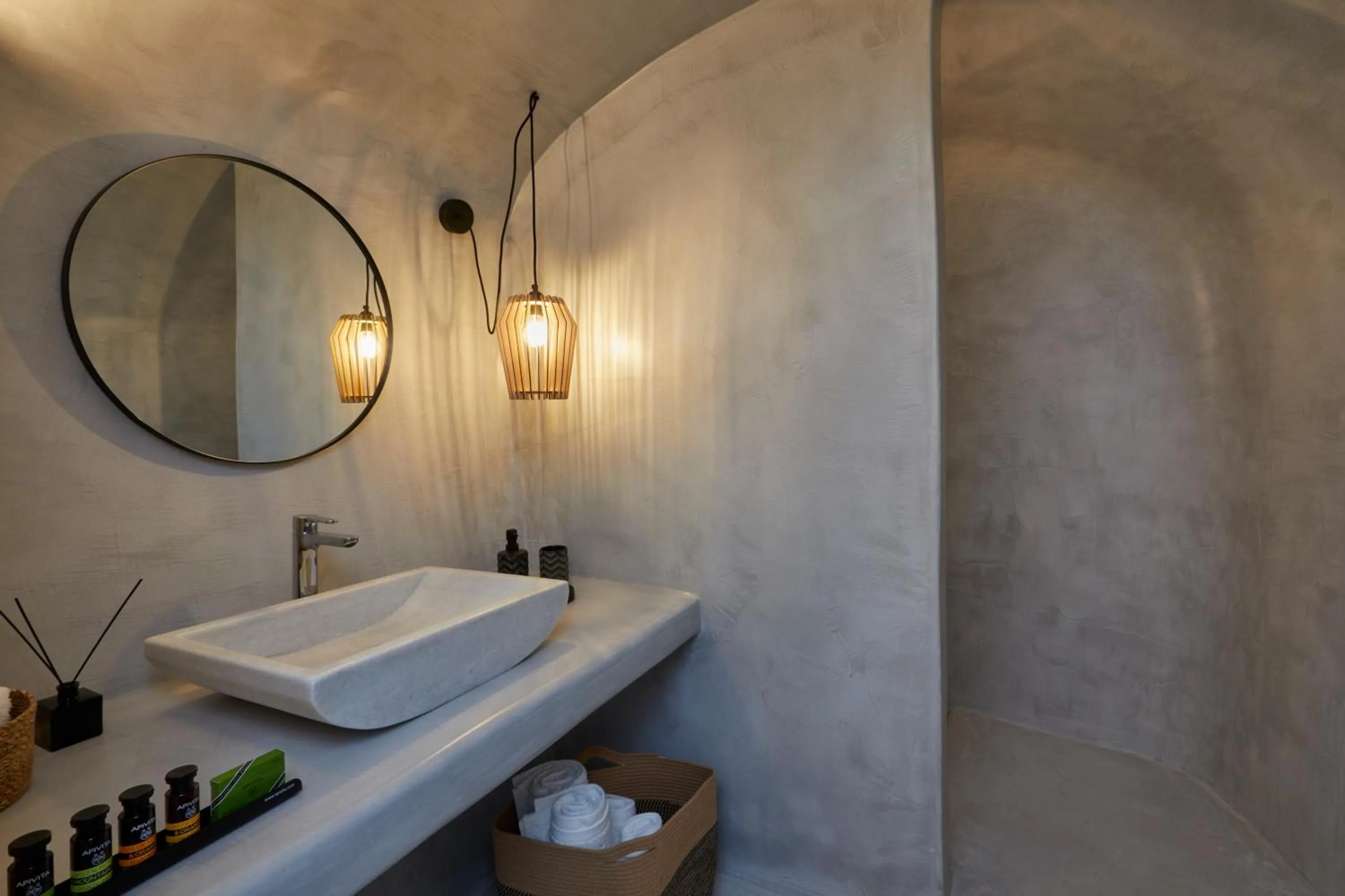 Bathroom in Arxegono Cave Houses Santorini