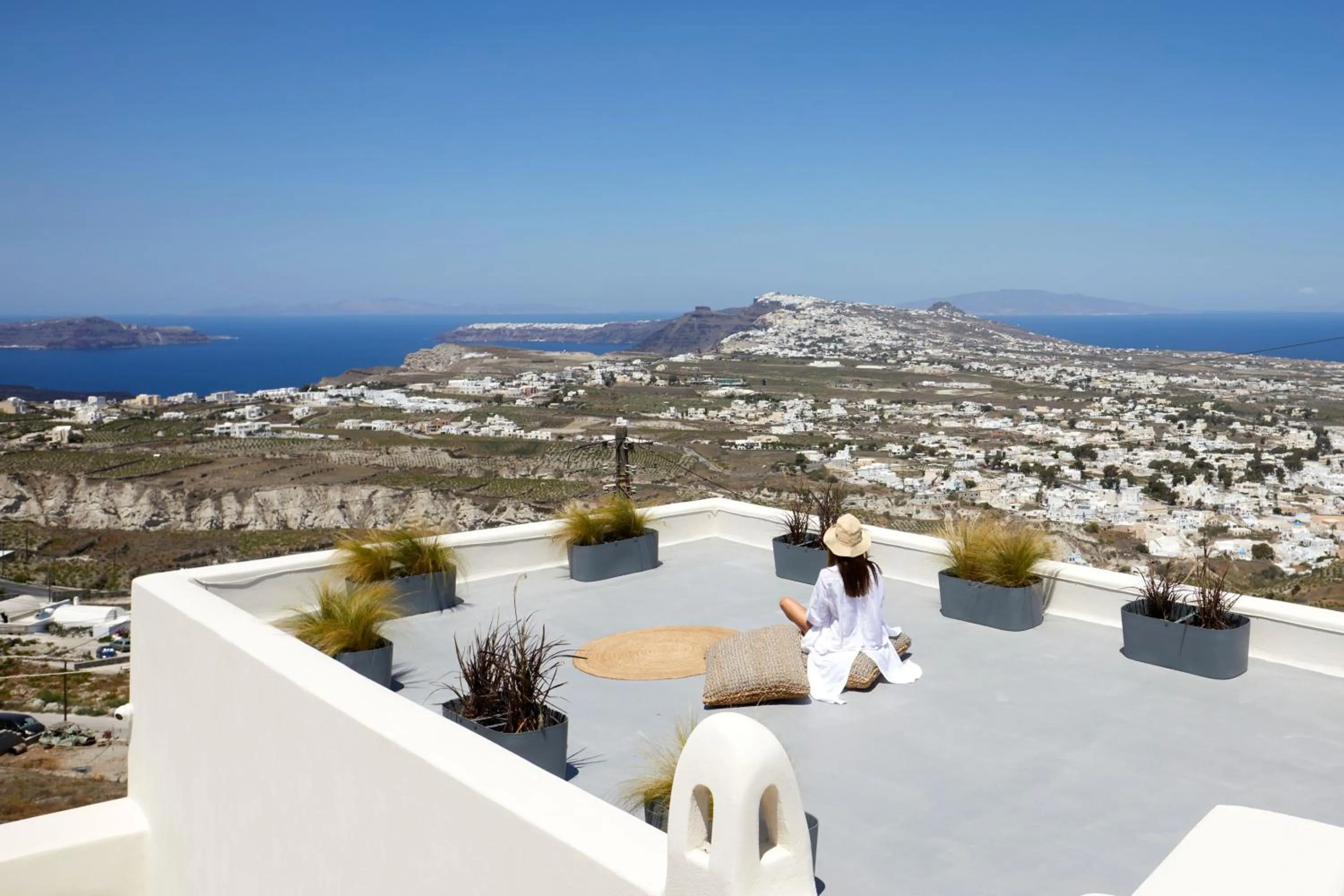 Bird's eye view in Arxegono Cave Houses Santorini