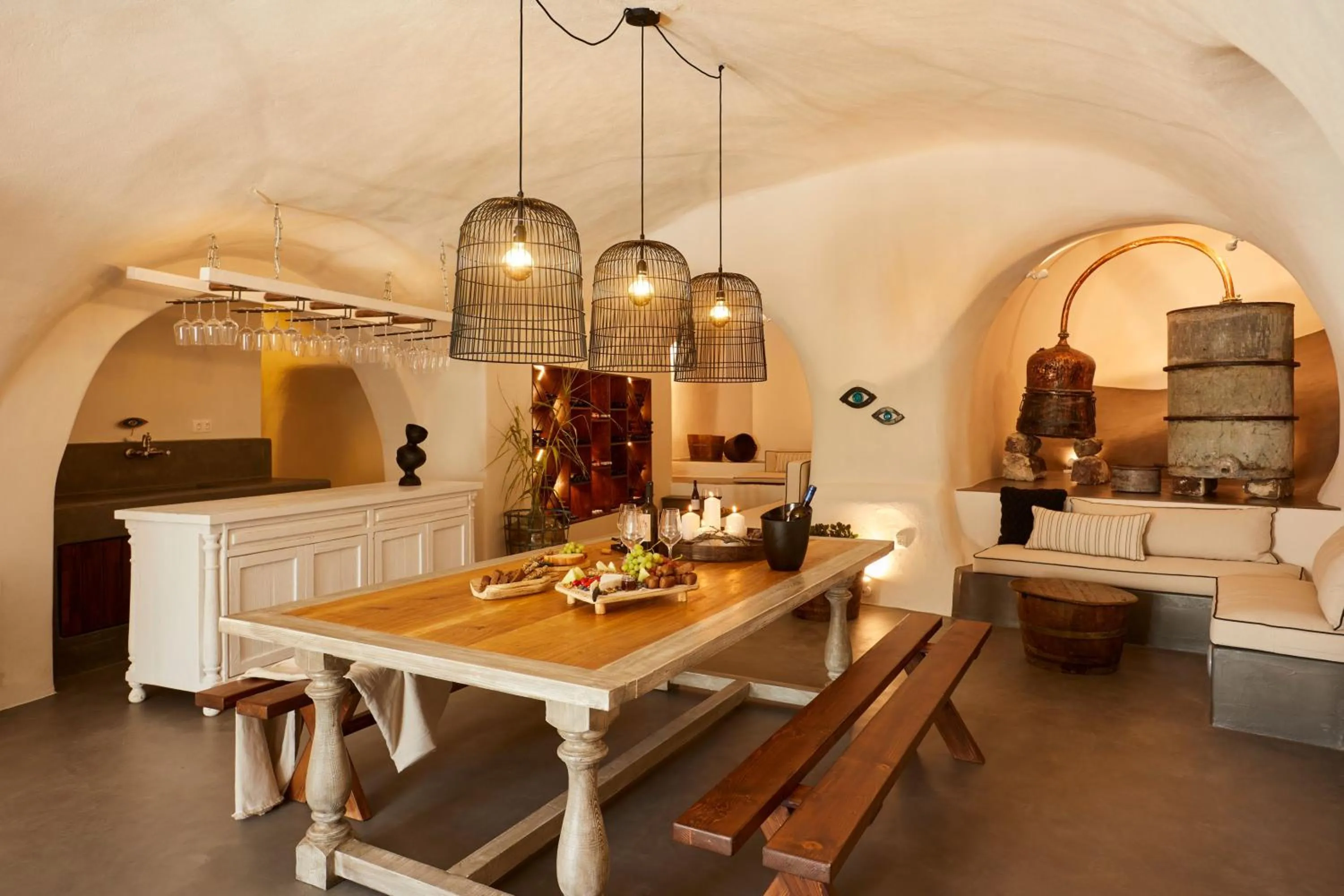 Lounge or bar in Arxegono Cave Houses Santorini