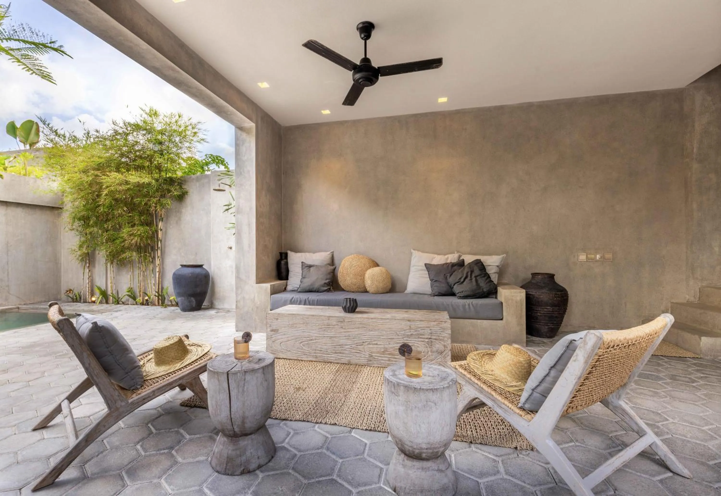 Living room in The Konkret Lombok