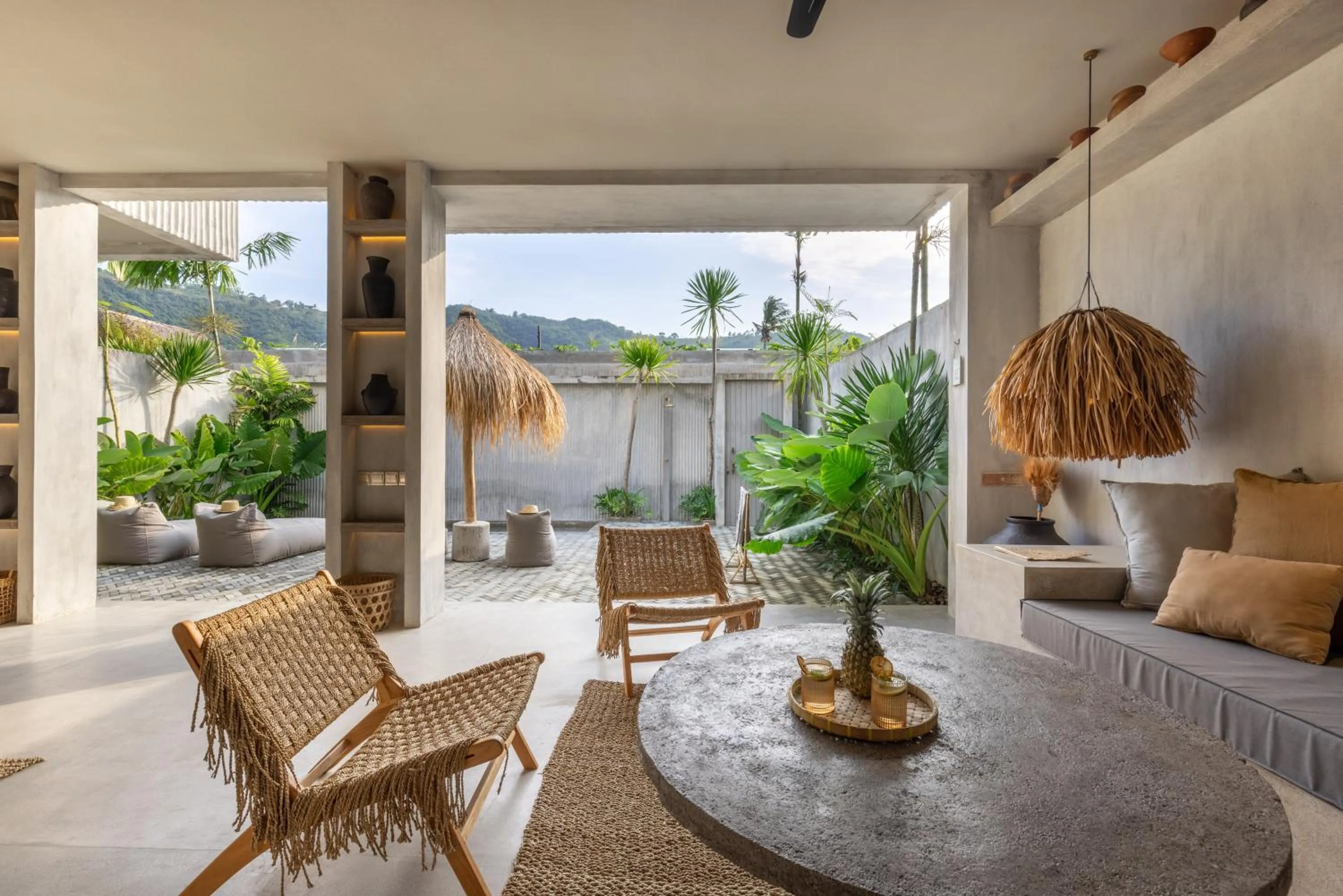 Seating area in The Konkret Lombok