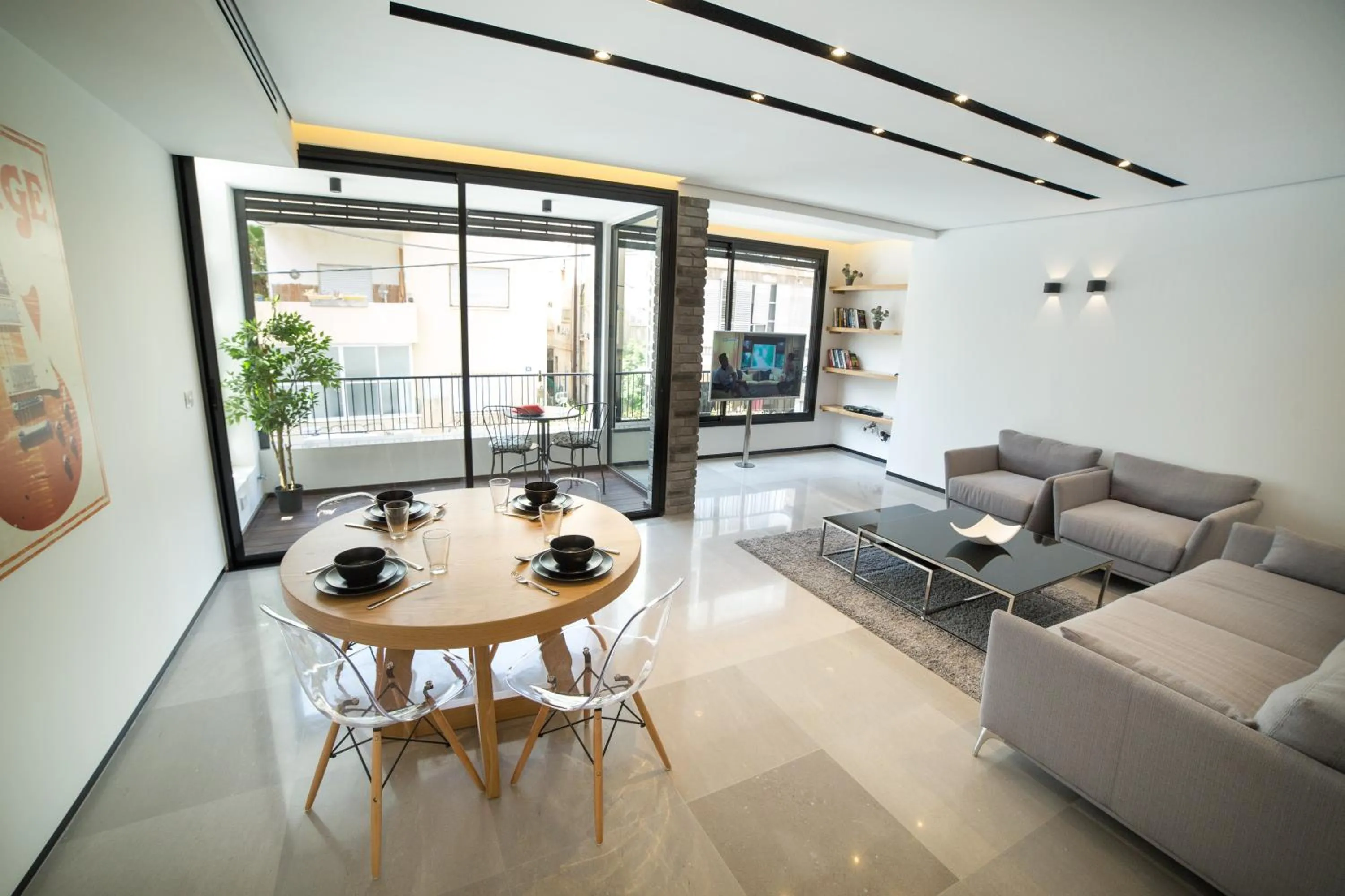 Living room in Beach Apartments TLV