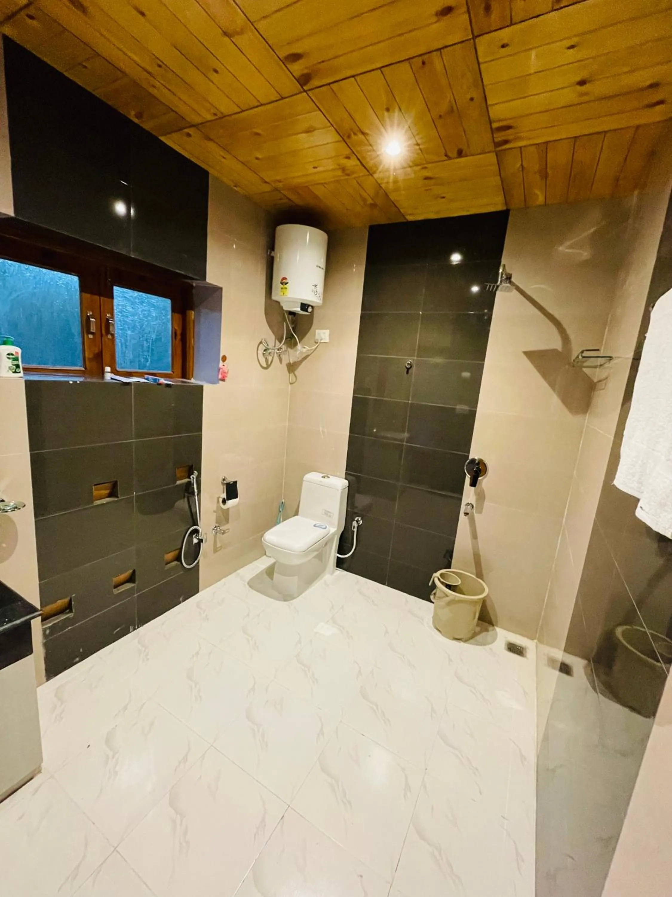 Shower in Thiksay Organic Resort and Retreat