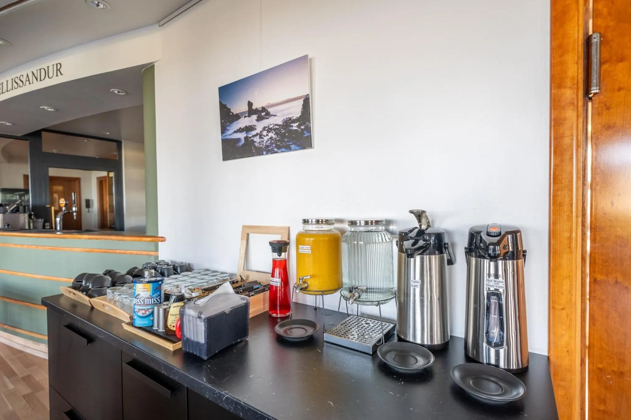 Buffet breakfast in Adventure Hotel Hellissandur