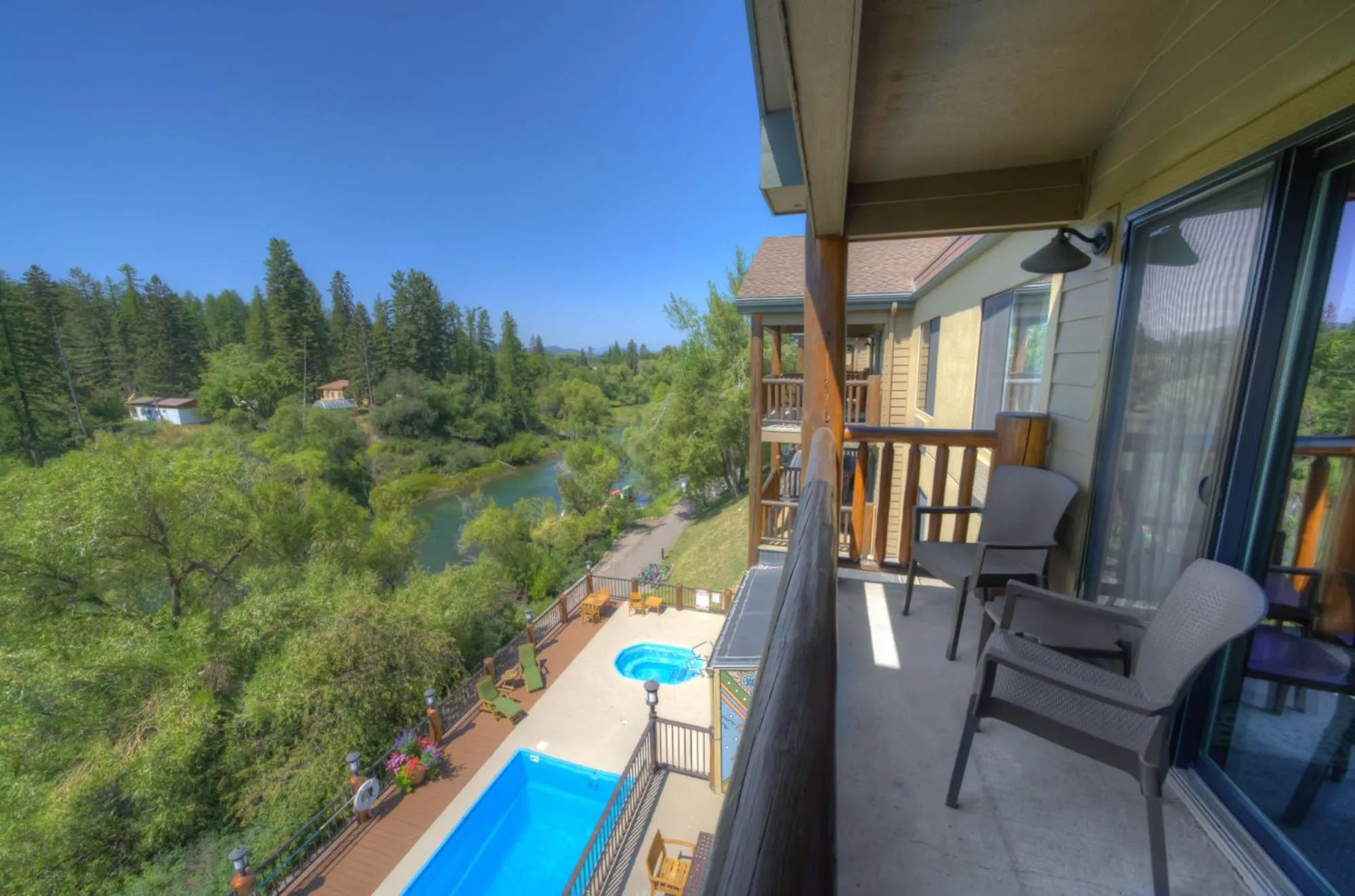 Pool view in Whitefish Riverfront Hotel