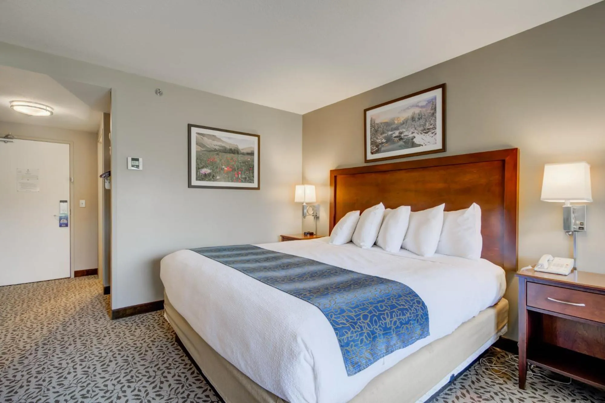 Bed in Whitefish Riverfront Hotel