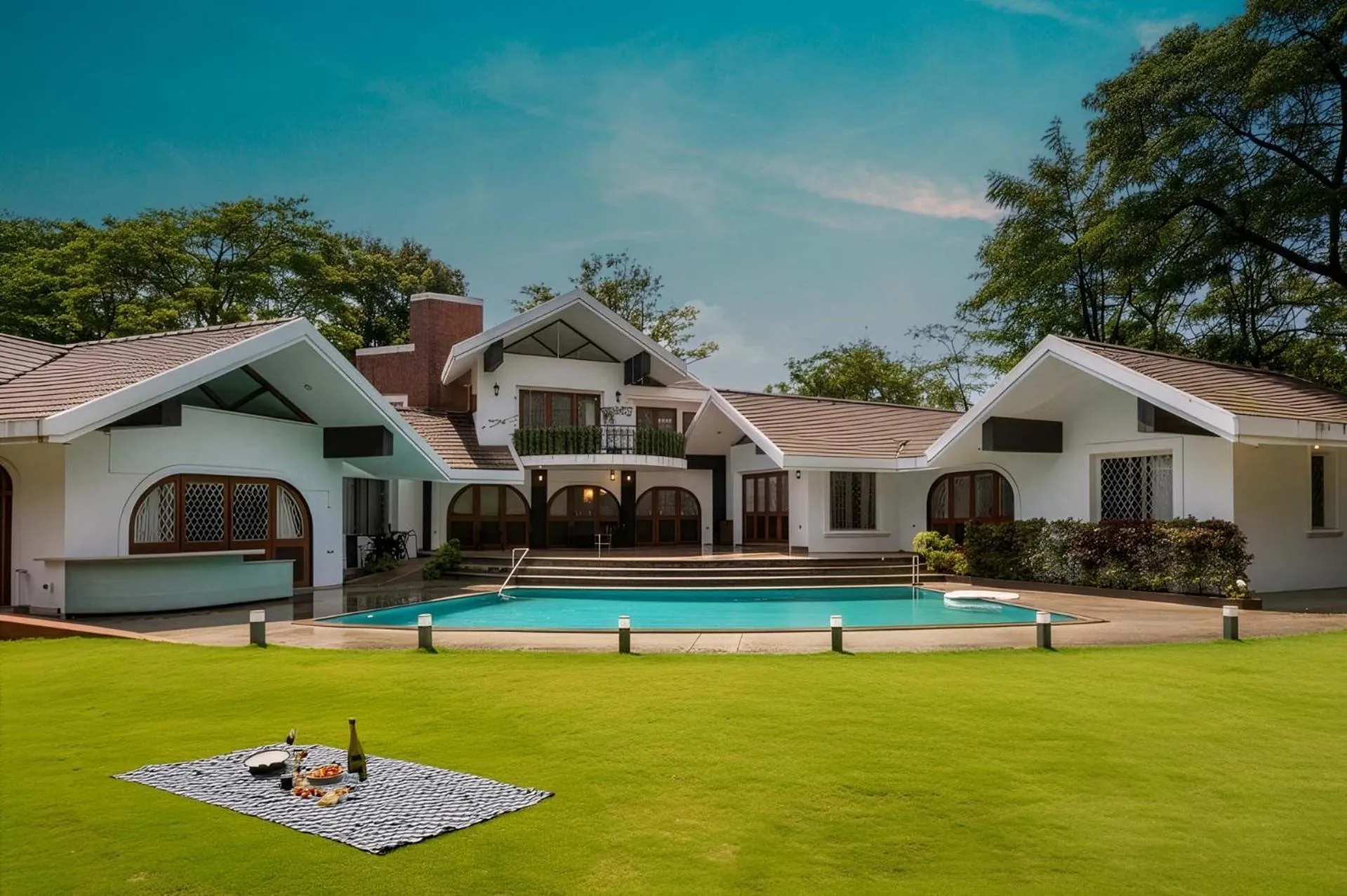 Villa in StayVista at Gulmohar Gardens with Gazebo, BBQ