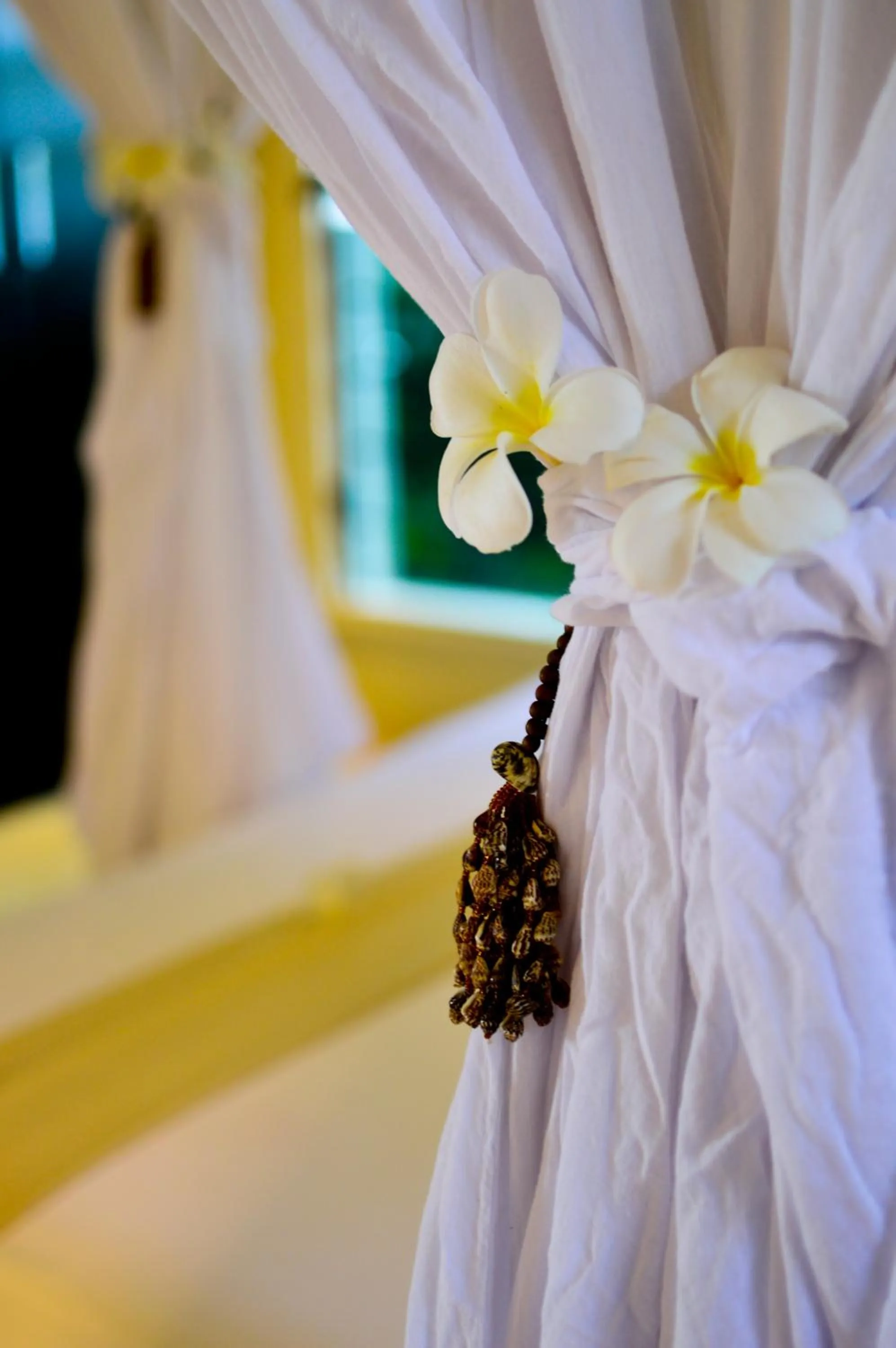 Decorative detail, Bed in Taveuni Palms Resort