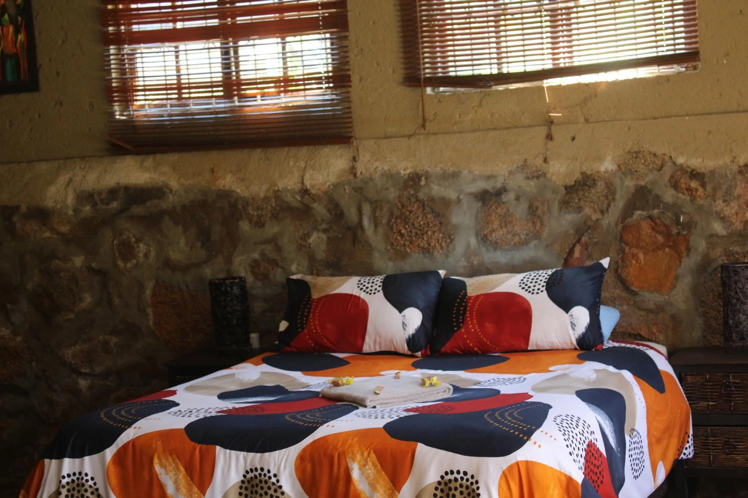 Bed in Emahlathini Guest Farm
