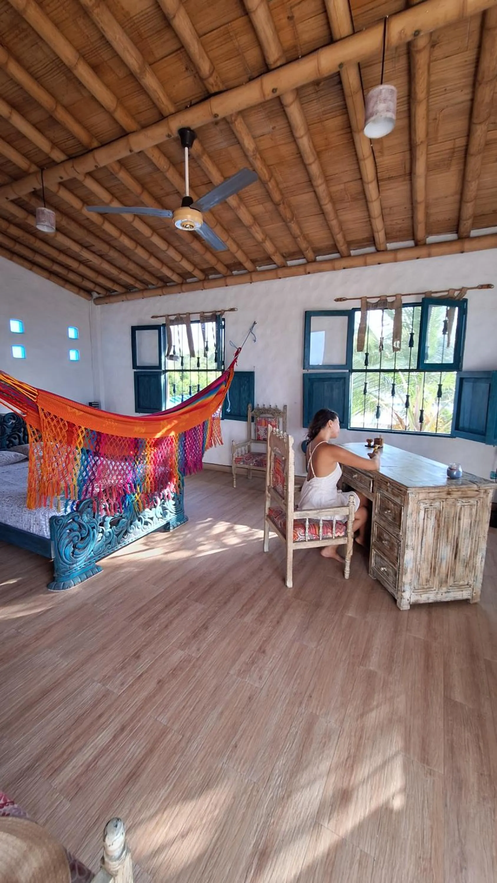 Seating area, Bed in Eco-Hotel Chevere Beach