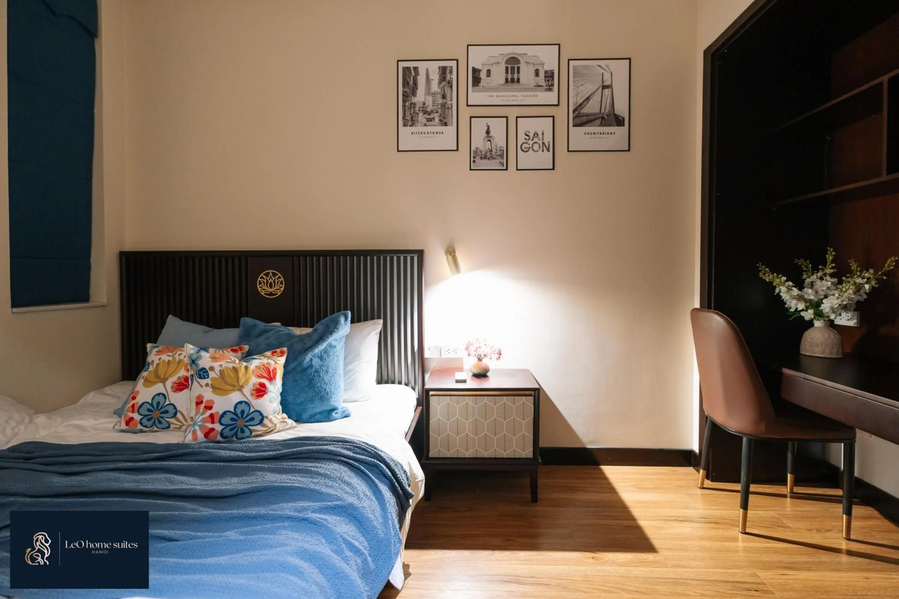 Photo of the whole room, Bed in High-ser Apt w Greenview, Projector and 2BR incenter - So warmly and spacious