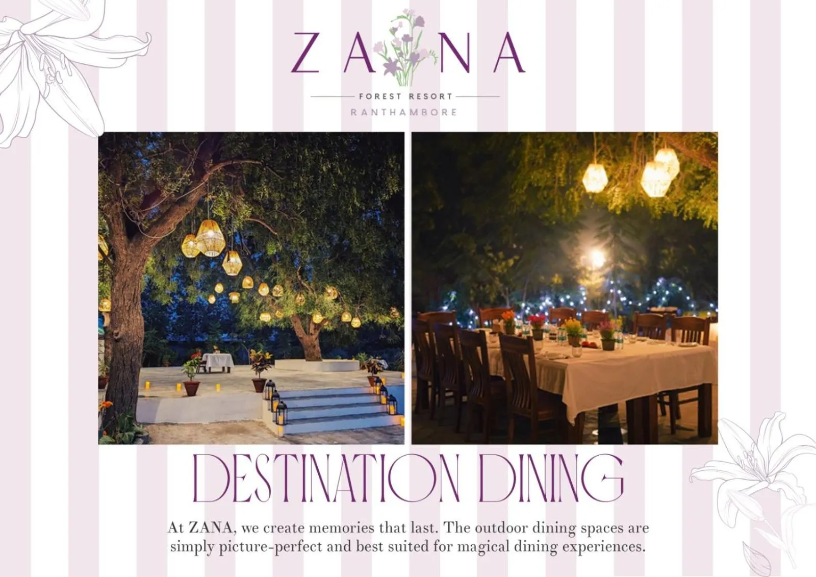 Area and facilities in ZANA Luxury Forest Resort, Ranthambore