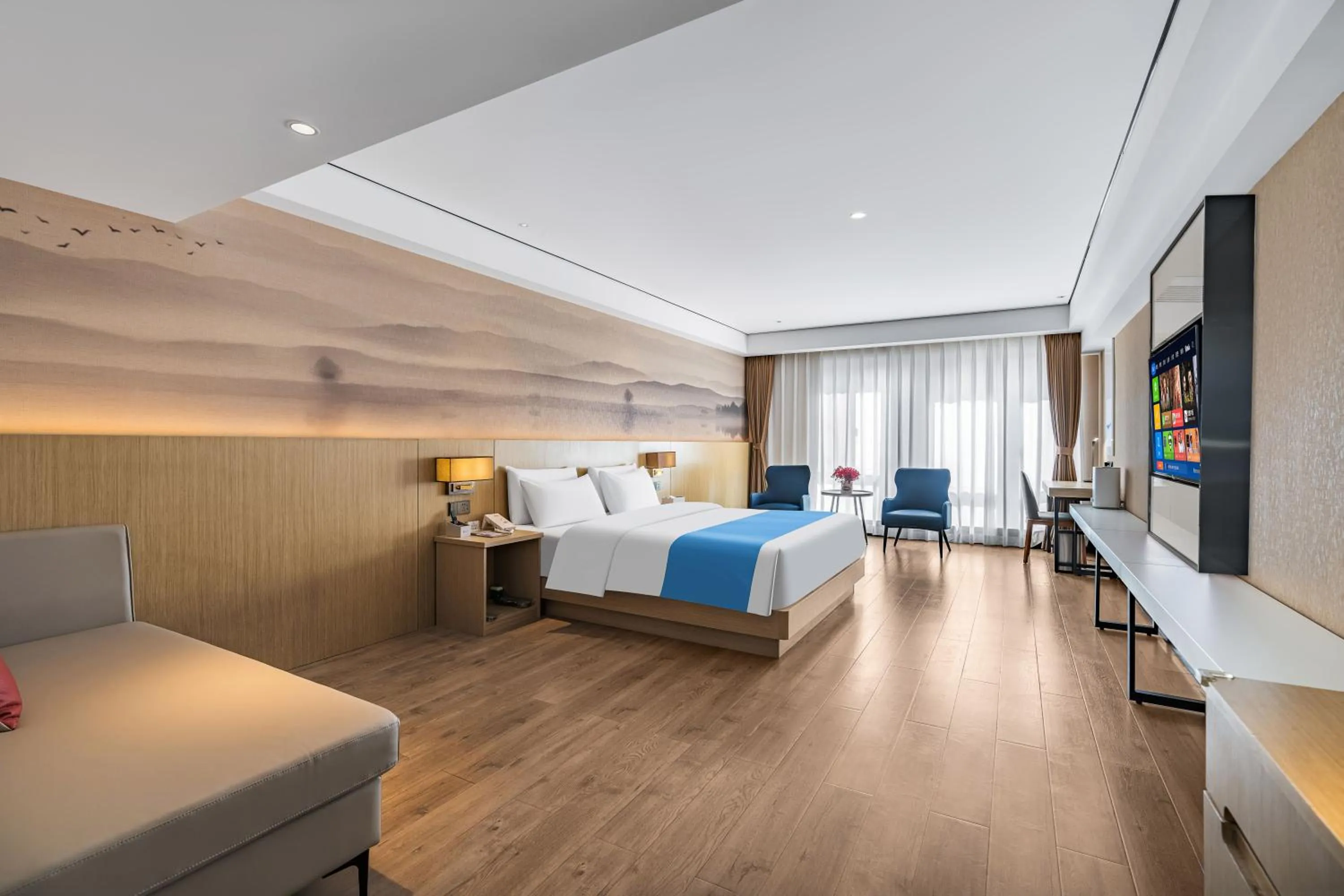 Photo of the whole room, Bed in Ramada Encore by Wyndham Kunming Guandu