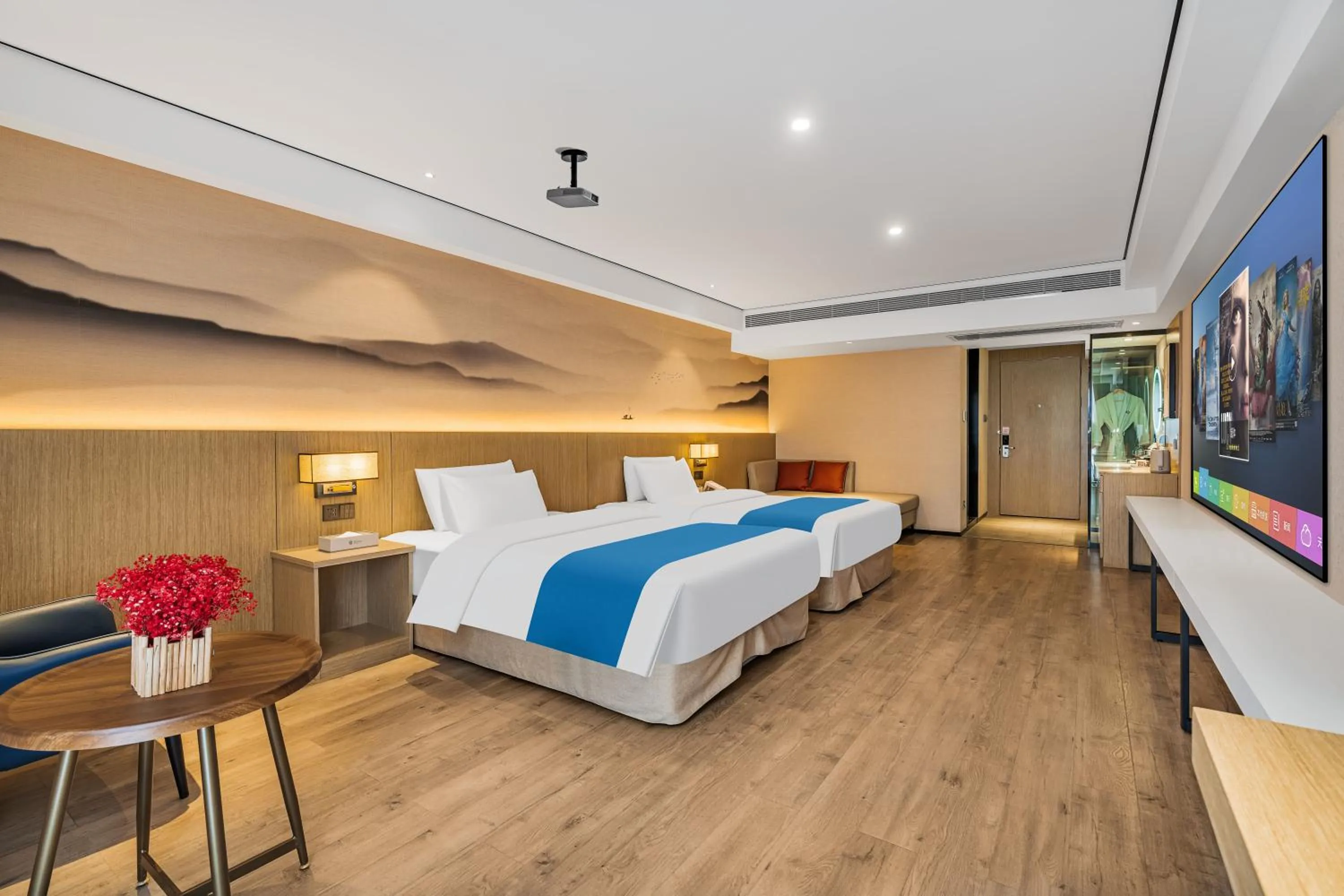 Bed in Ramada Encore by Wyndham Kunming Guandu