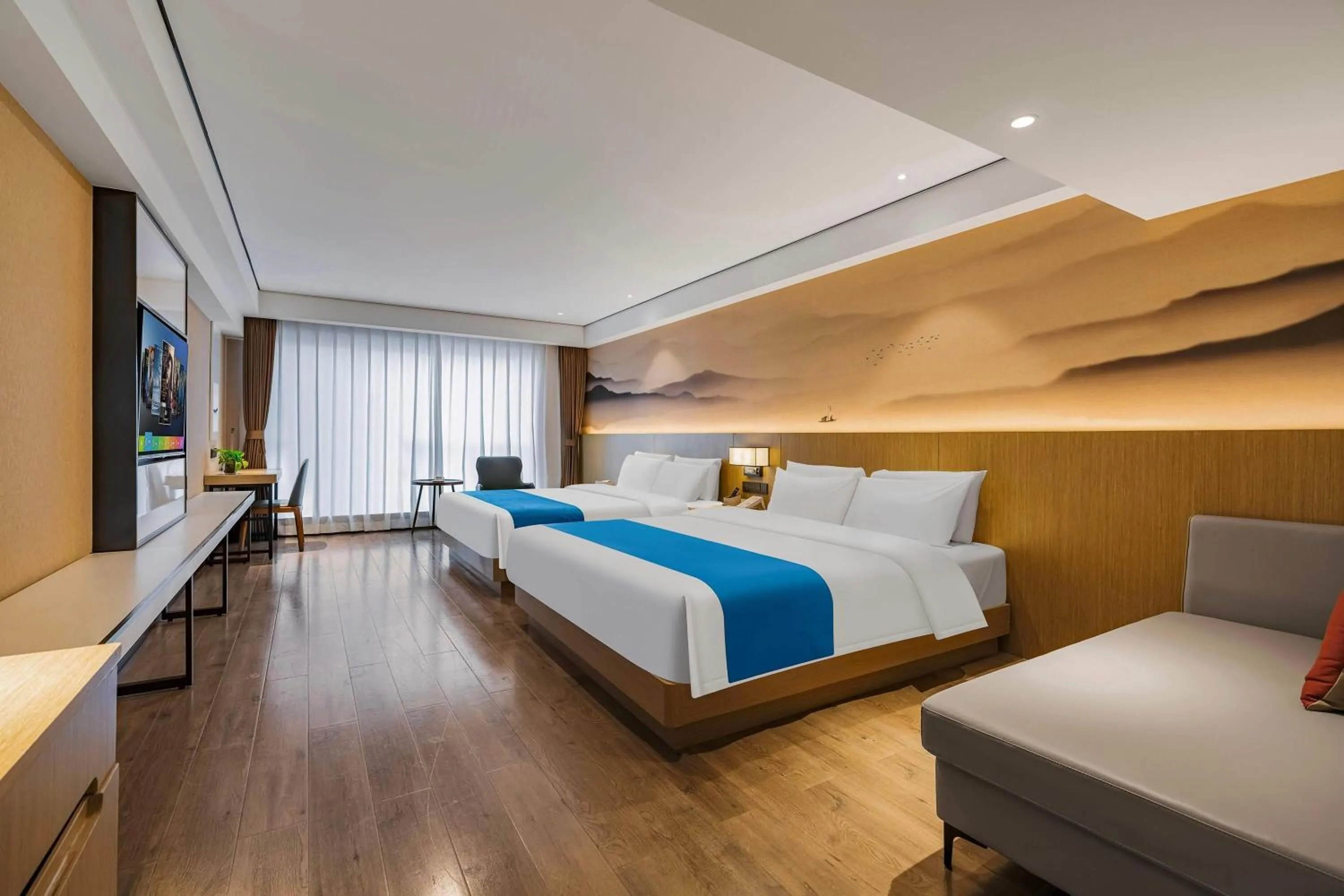Photo of the whole room, Bed in Ramada Encore by Wyndham Kunming Guandu