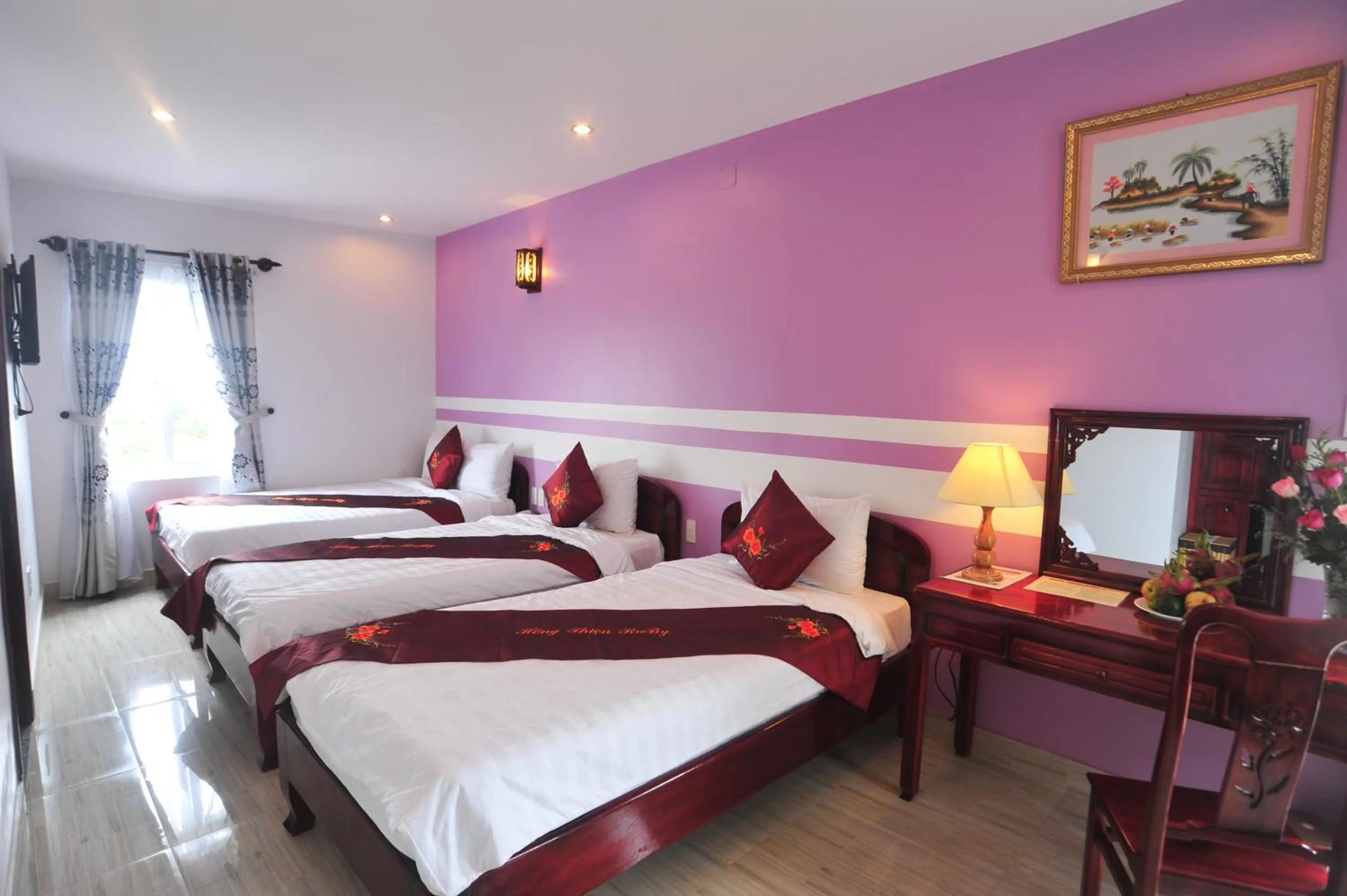 Bedroom, Bed in Hong Thien Ruby Hotel