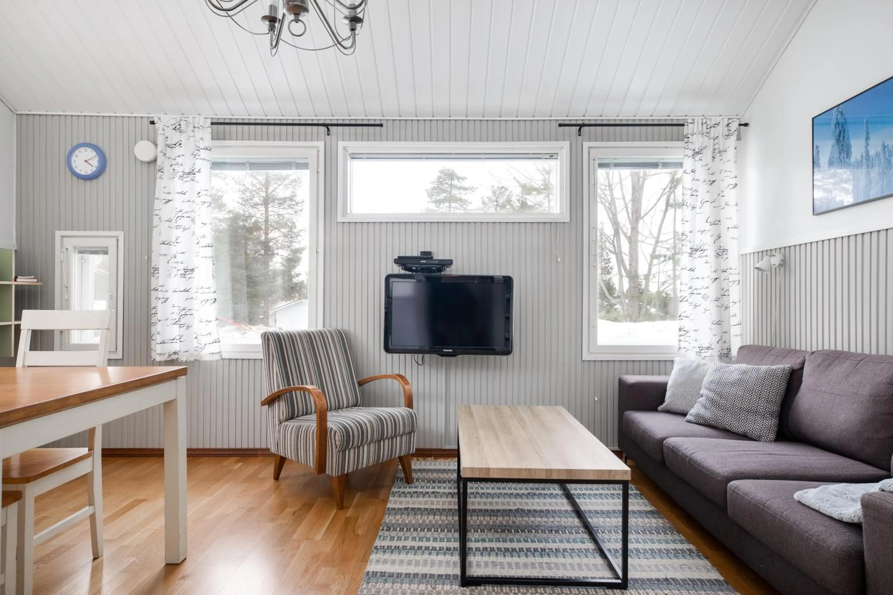 Seating area in Levilehto Apartments
