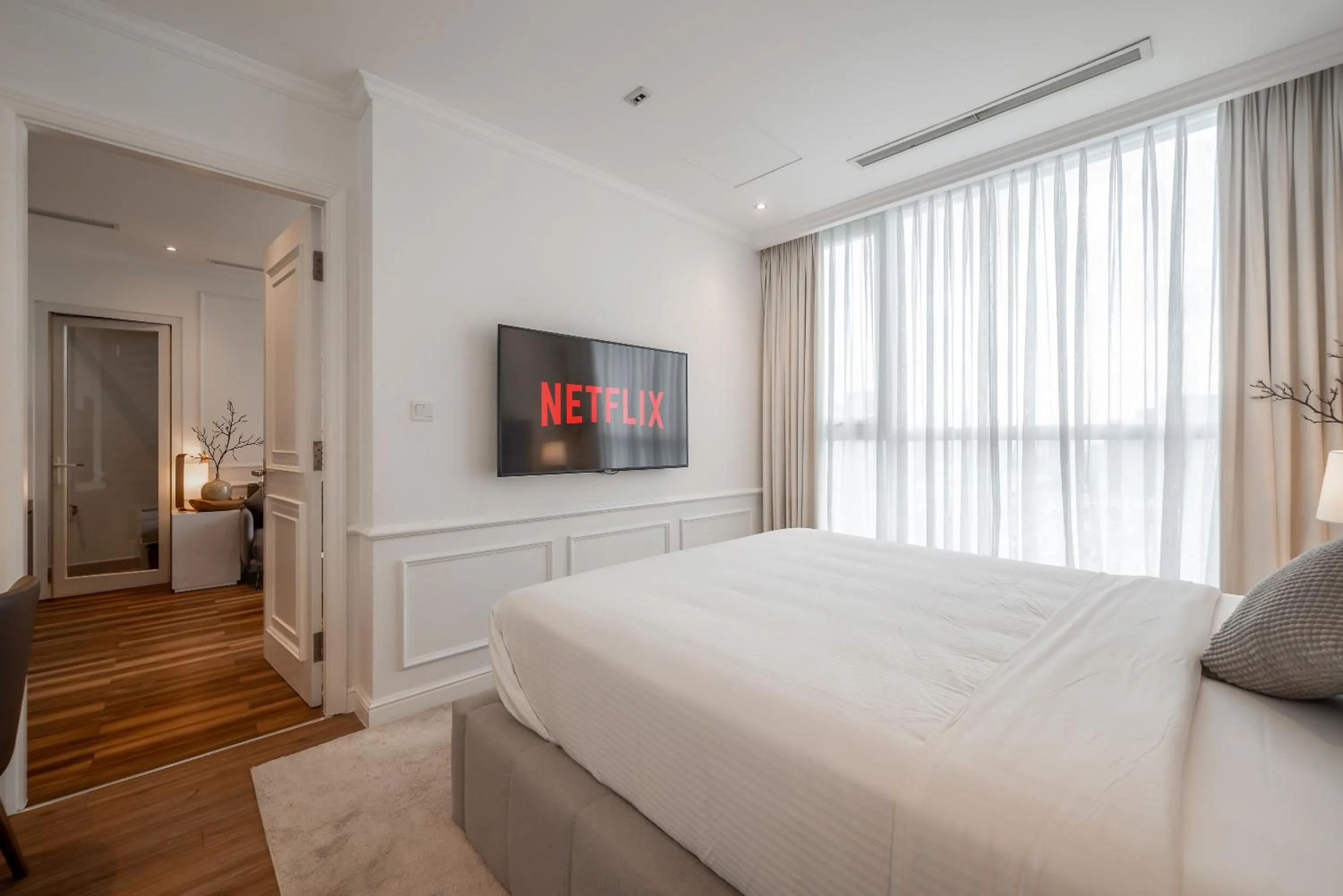 TV and multimedia, Bed in CeLaVie Serviced Apartment - The Vinhomes and Landmark