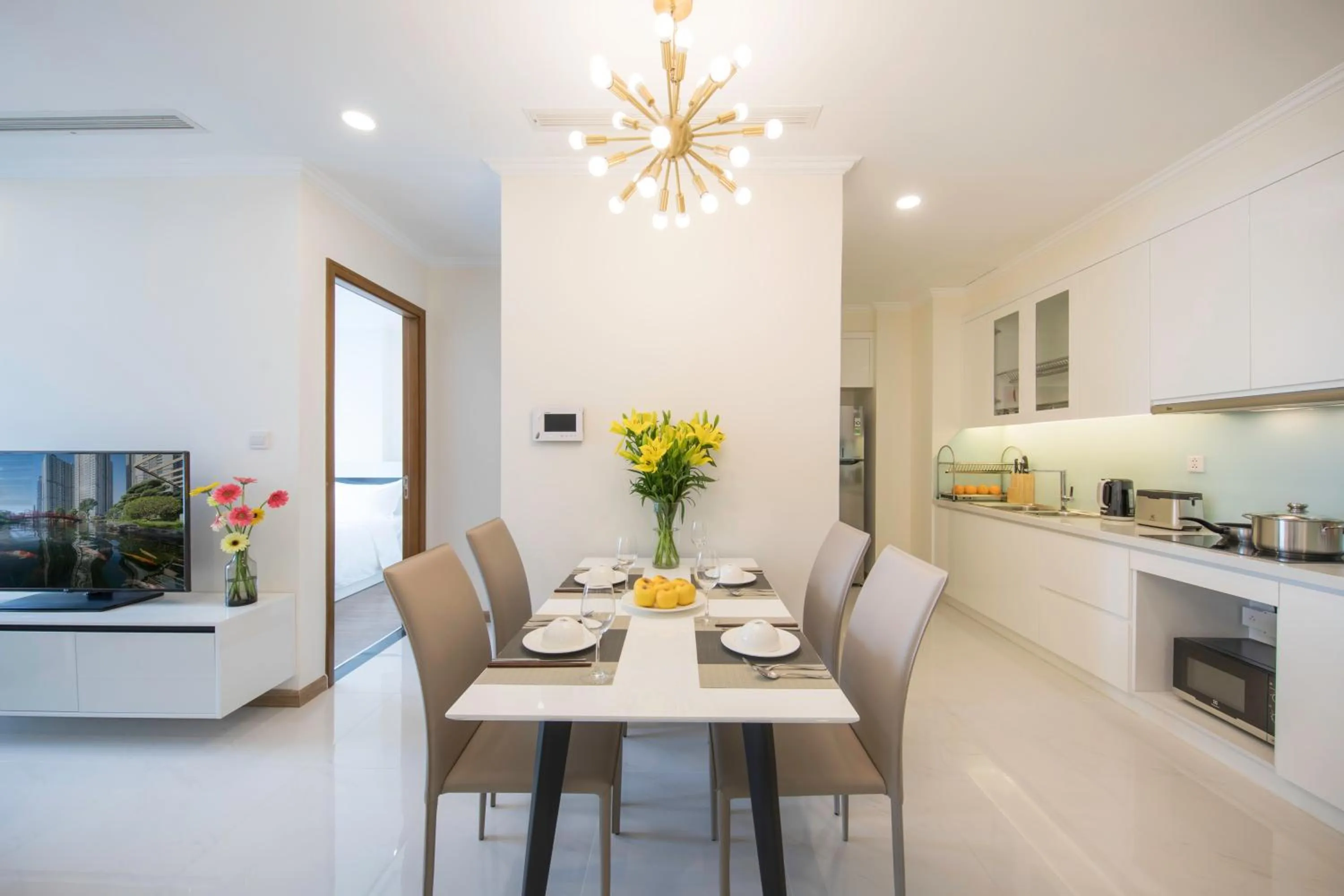 Kitchen or kitchenette in CeLaVie Serviced Apartment - The Vinhomes and Landmark