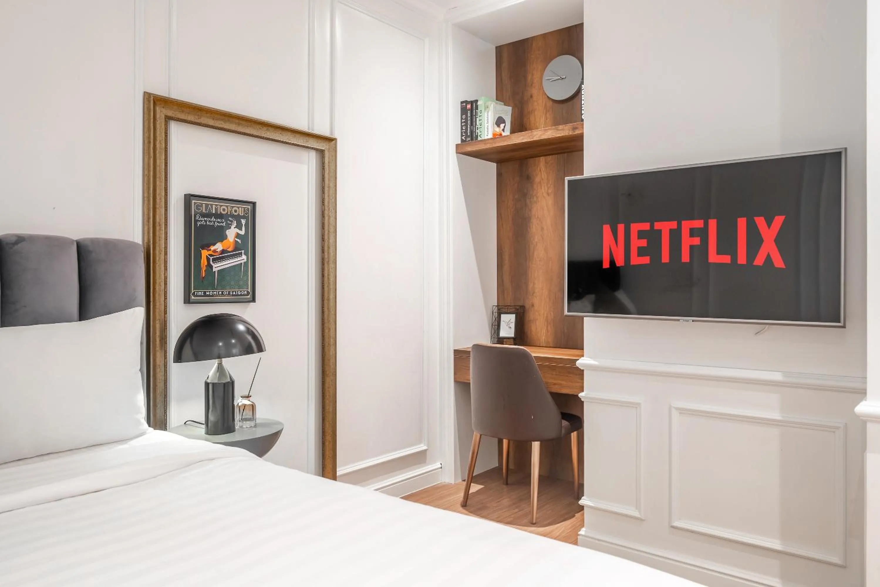 TV and multimedia, Bed in CeLaVie Serviced Apartment - The Vinhomes and Landmark