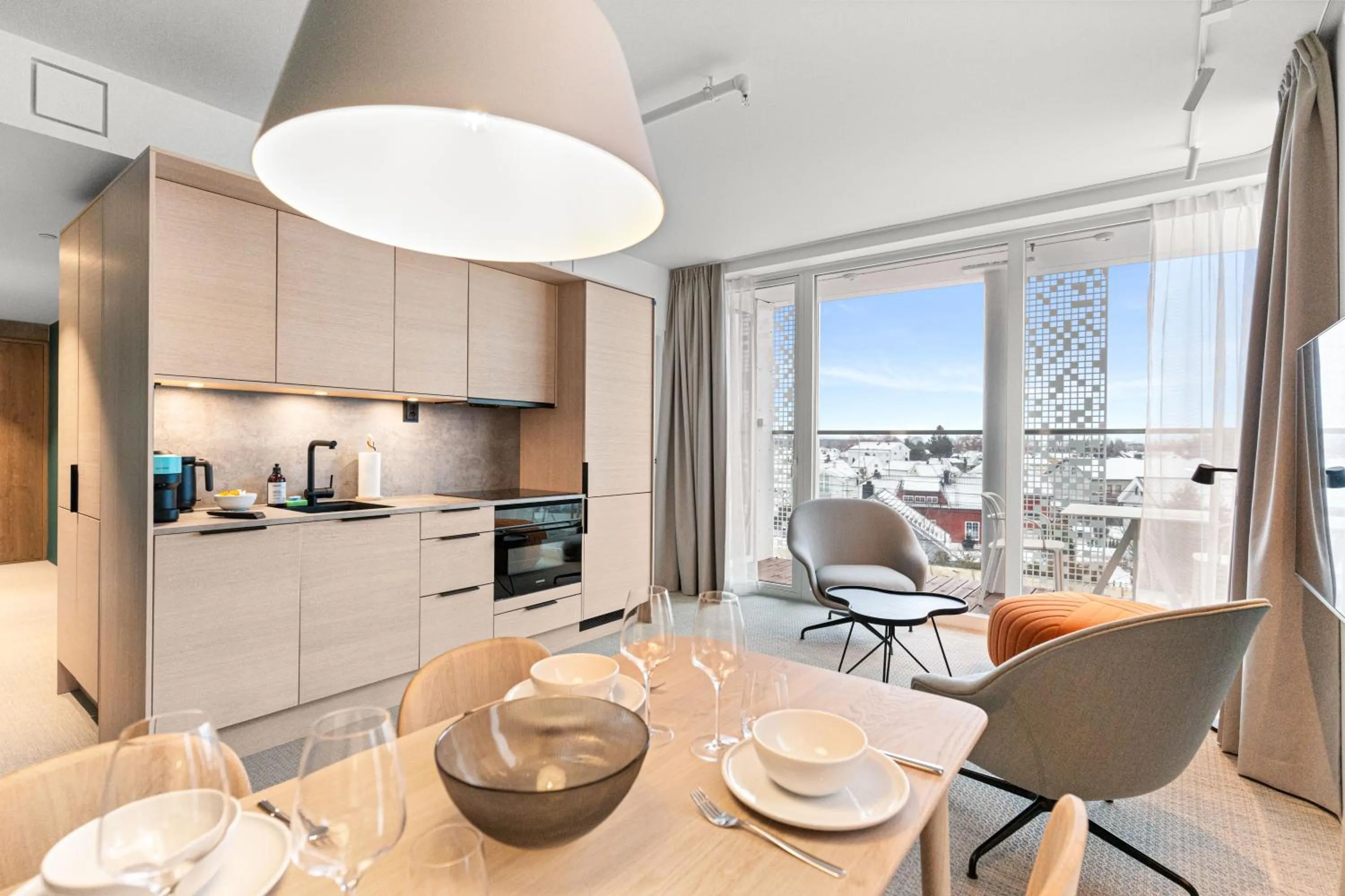 Balcony/Terrace in LUX Hotel Apartments Lillestrøm