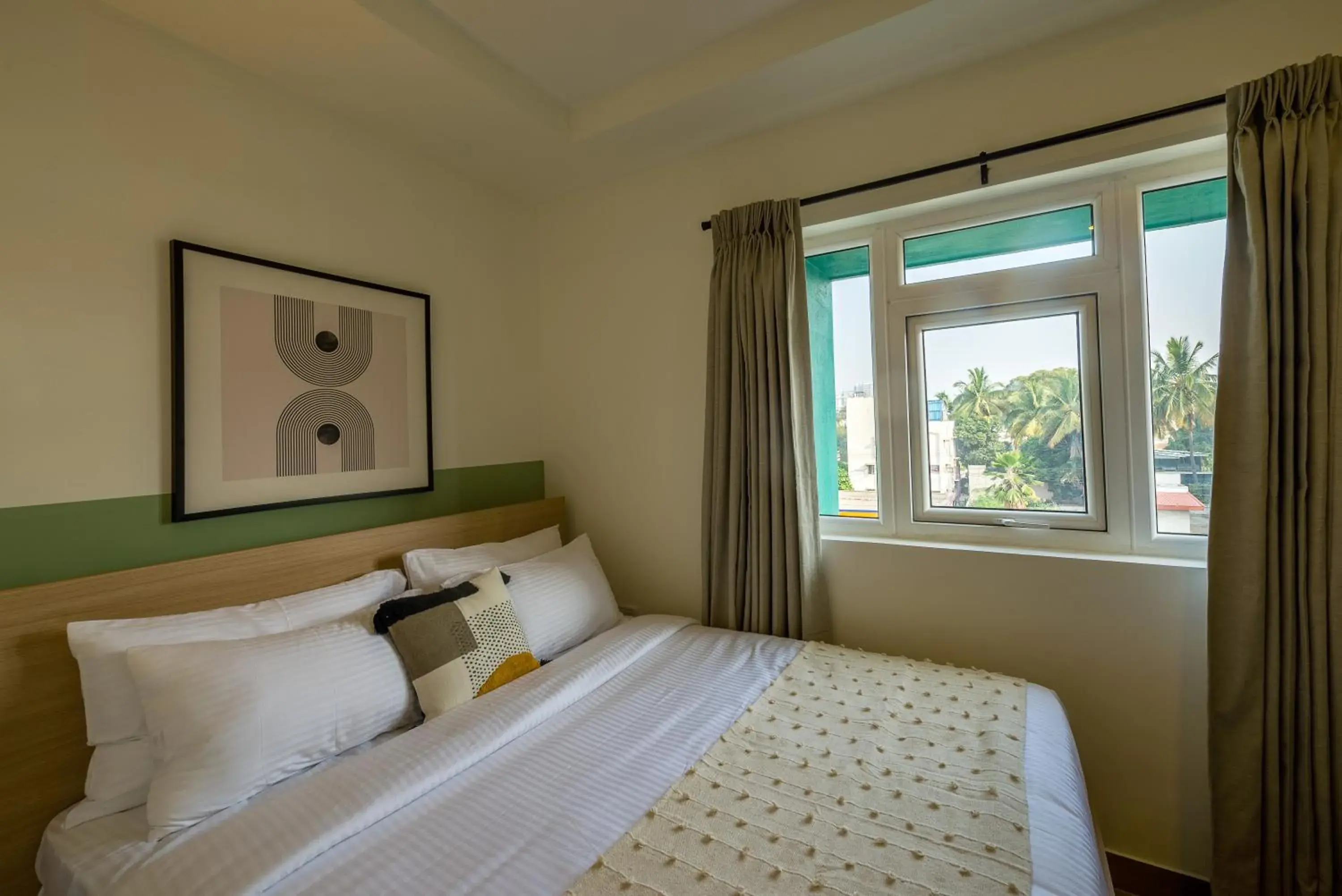 View (from property/room), Bed in Olive Hotel JP Nagar by Embassy Group View (from property/room), Bed in Olive Hotel JP Nagar by Embassy Group