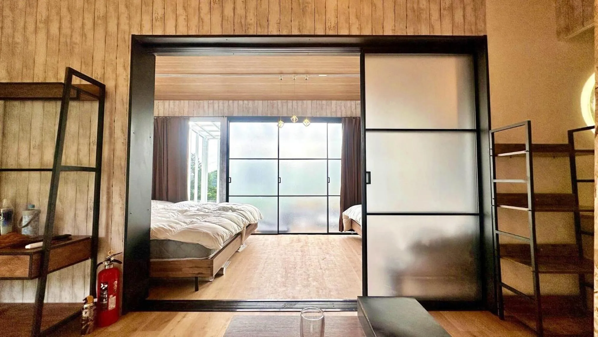 Bed in glampark S.O.P Fuji Kawaguchi Lake