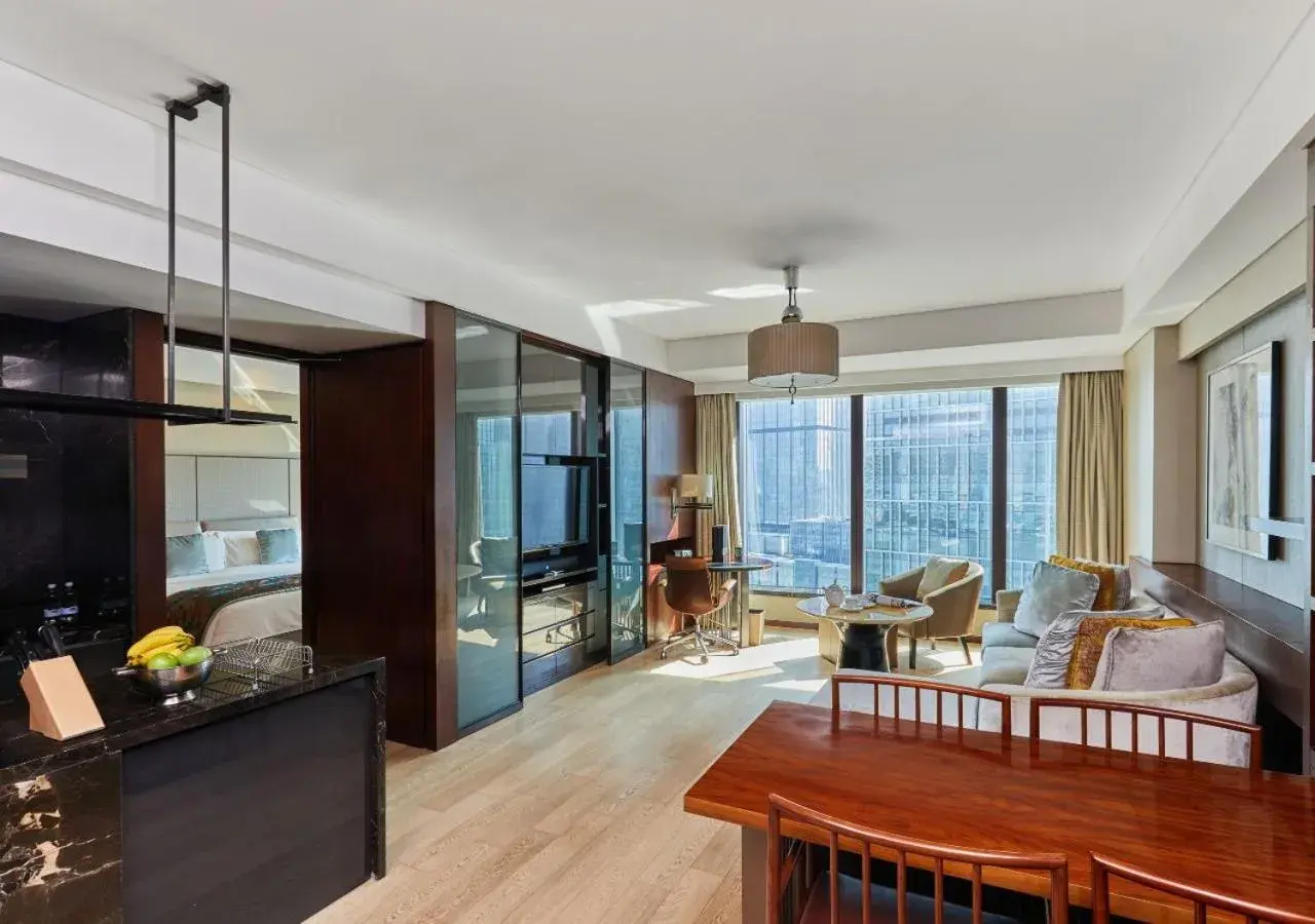 Living room in Mandarin Oriental Pudong, Shanghai Living room in Mandarin Oriental Pudong, Shanghai