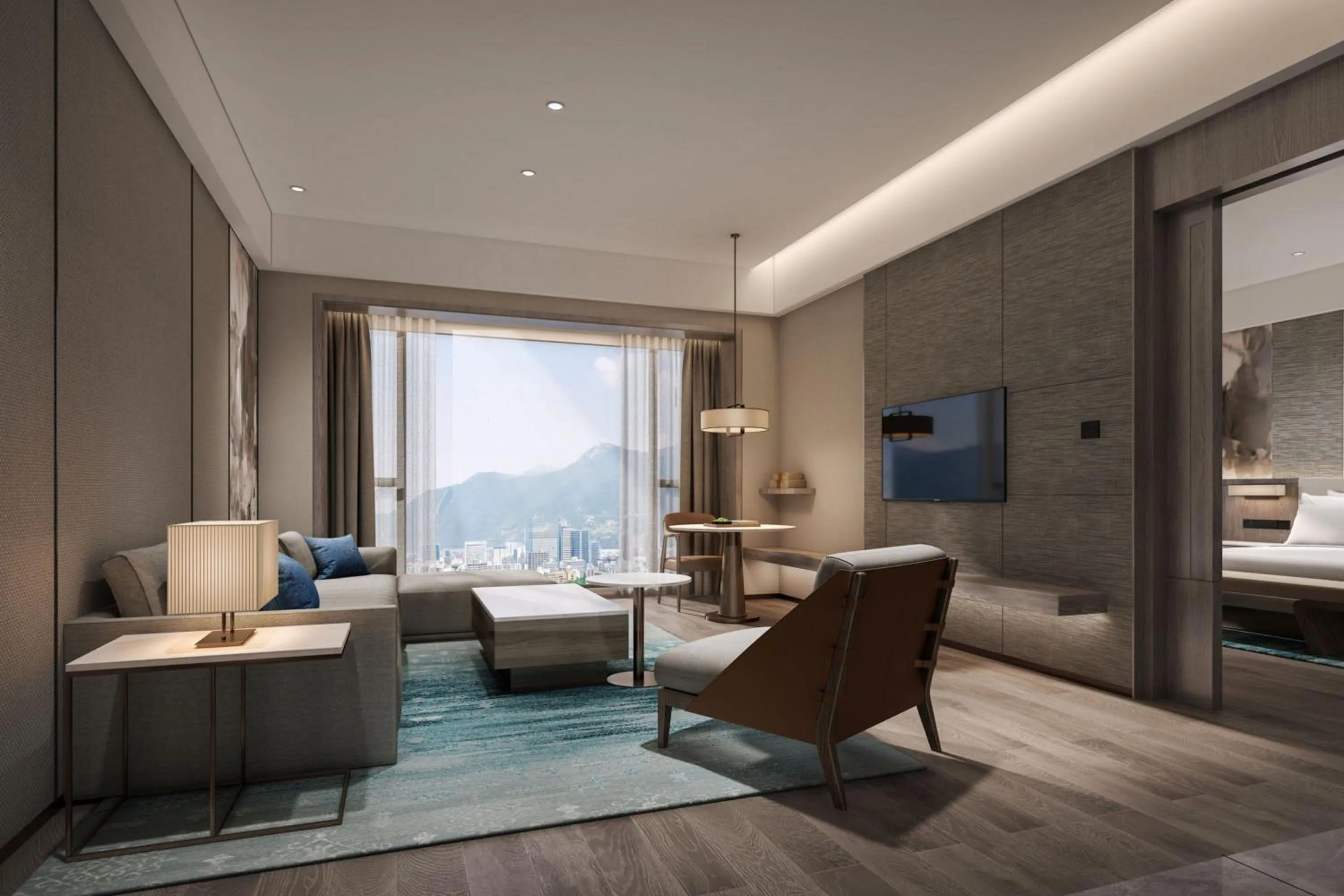 One-Bedroom Deluxe King Suite with City View in Courtyard by Marriott Jiuzhaigou
