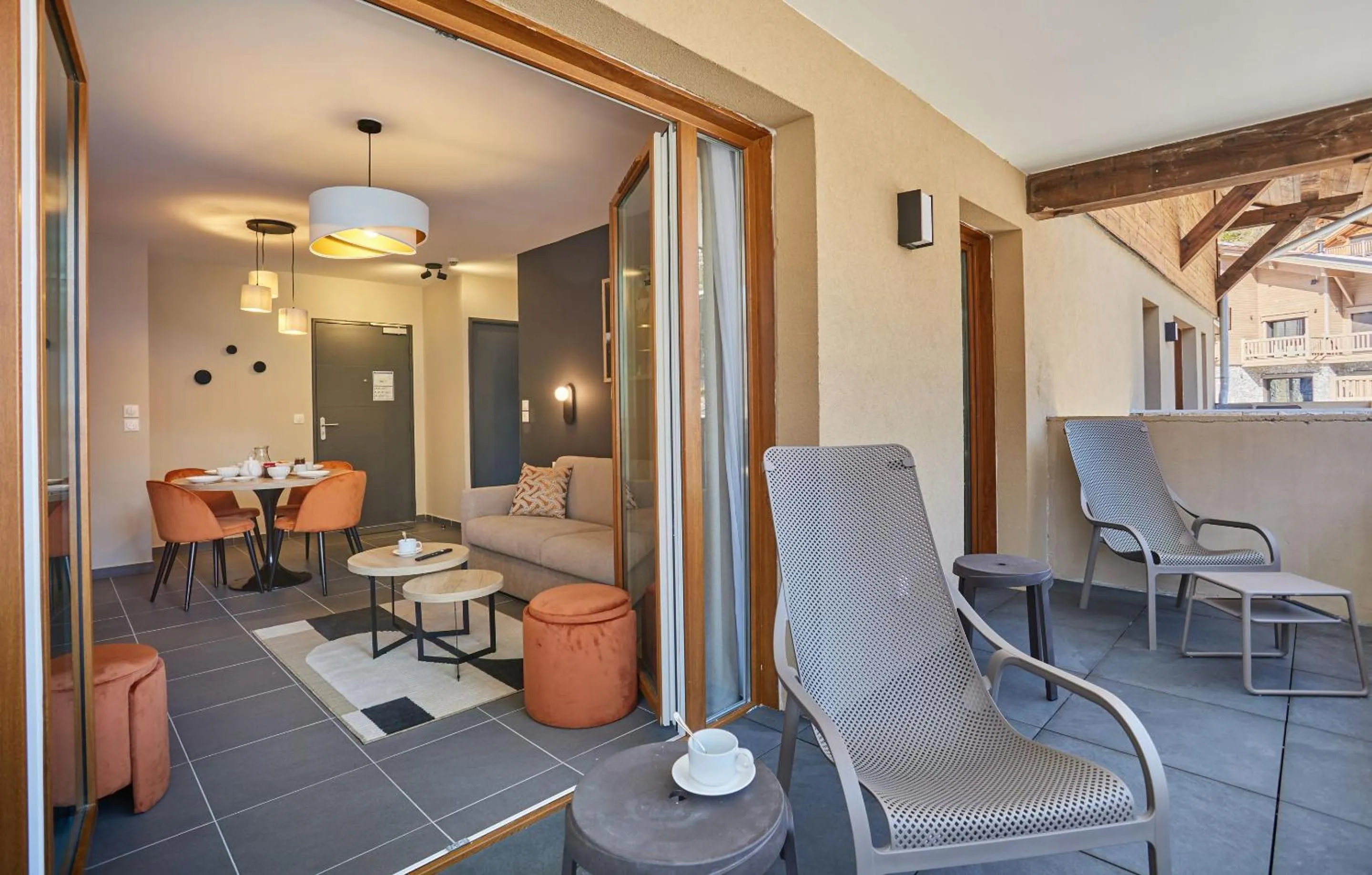 Seating area in Résidence Odalys Le Mont d'Auron