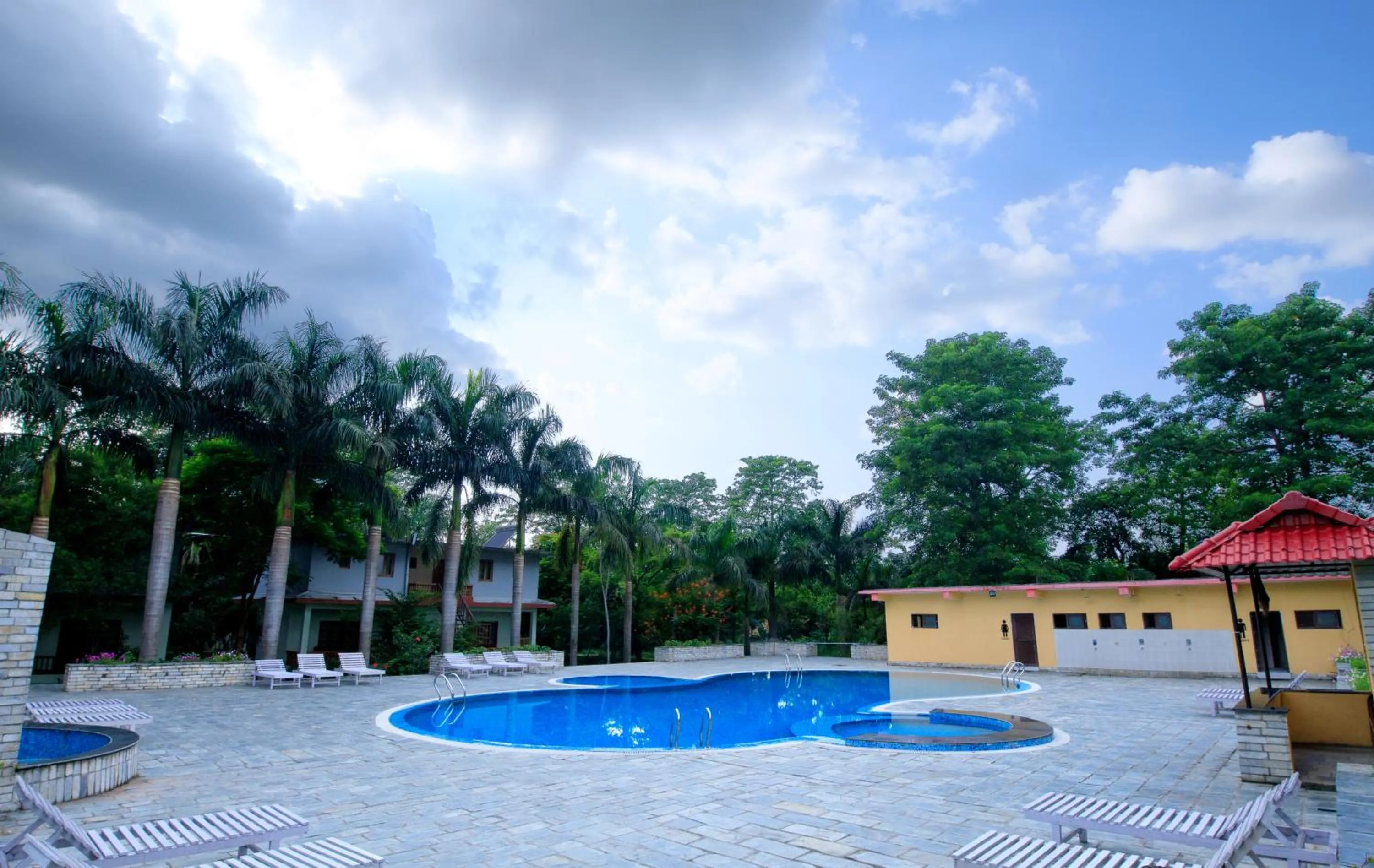 Swimming pool in Chitwan Paradise Hotel