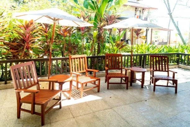 Seating area in Chitwan Paradise Hotel