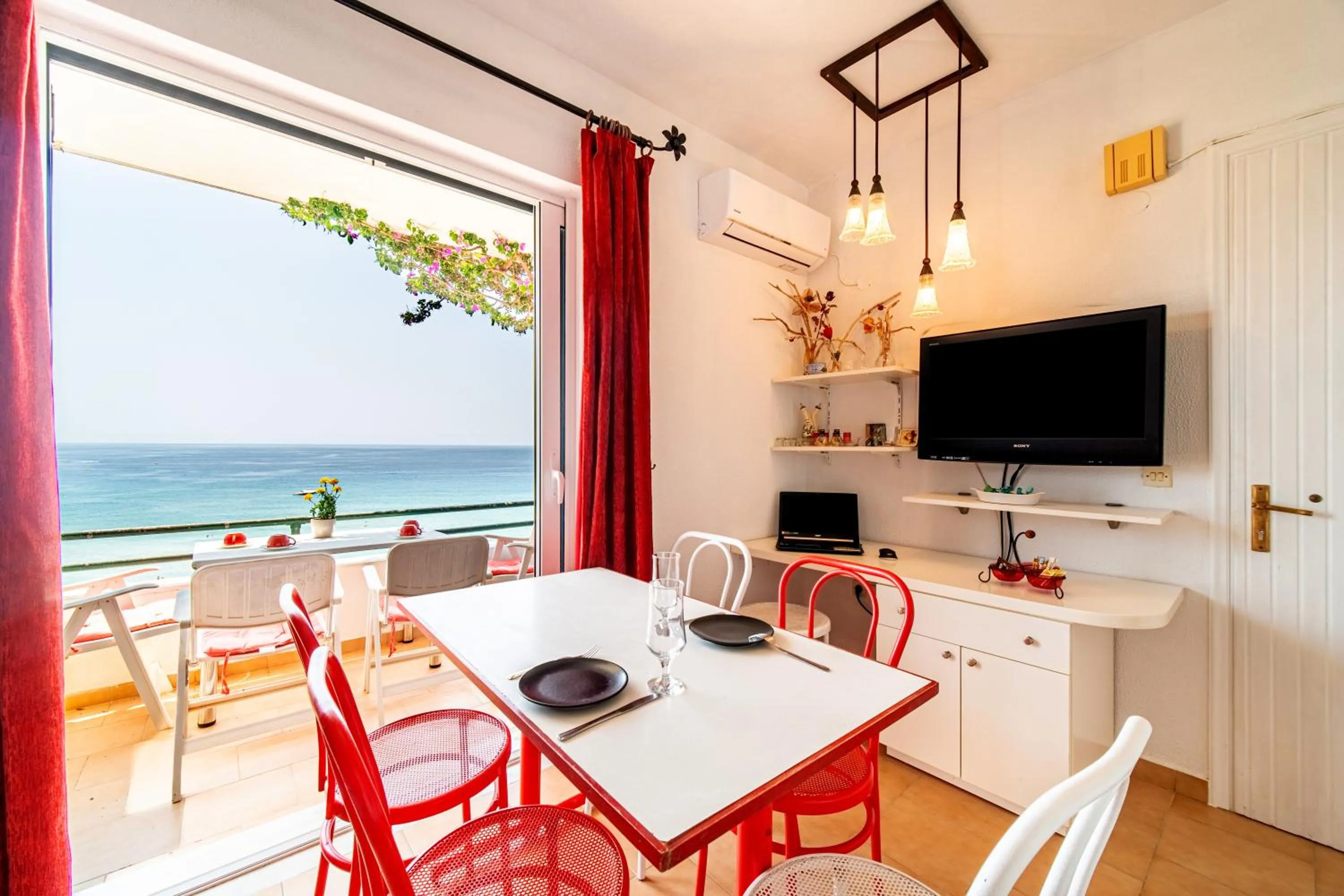Communal lounge/ TV room in Athena's Veranda magestic views Home 97 in Glyfada of Corfu by New Era