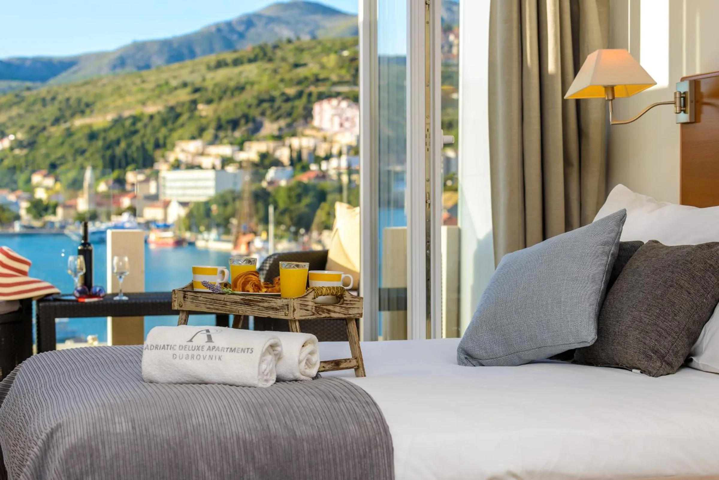 View (from property/room), Bed in Adriatic Deluxe Apartments