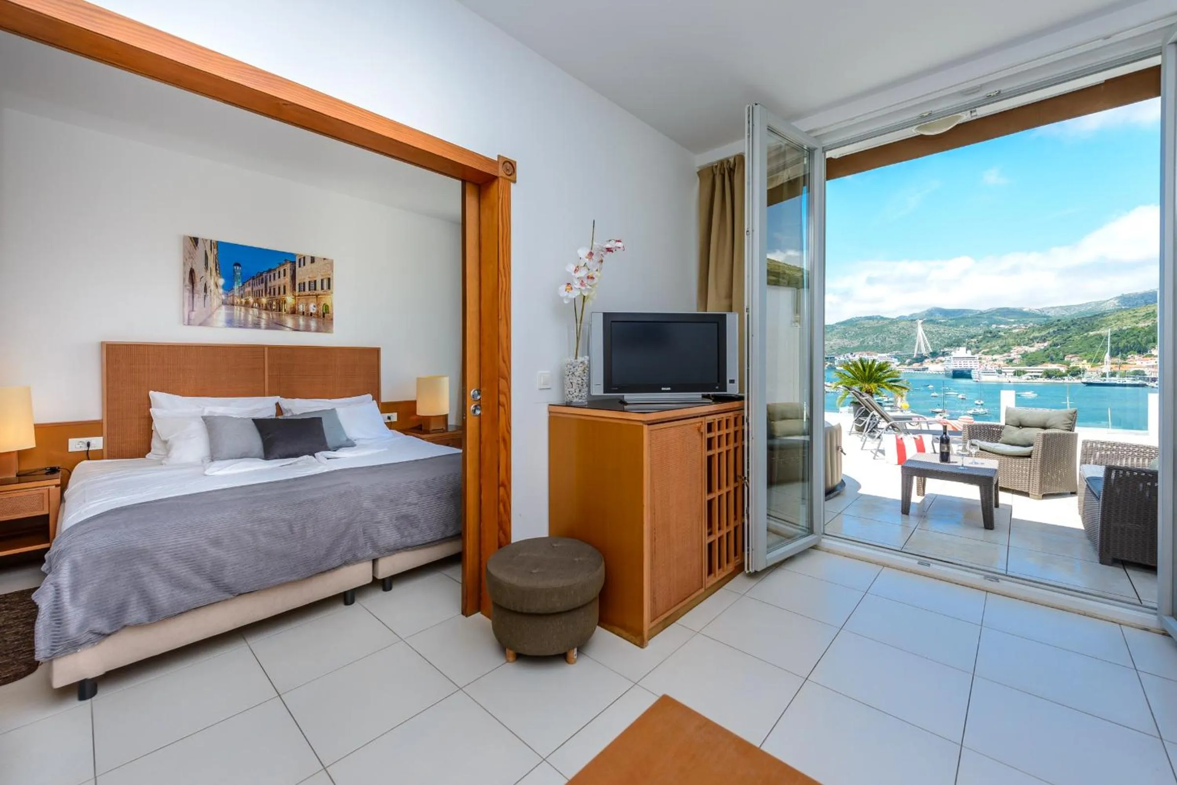 Living room, Bed in Adriatic Deluxe Apartments