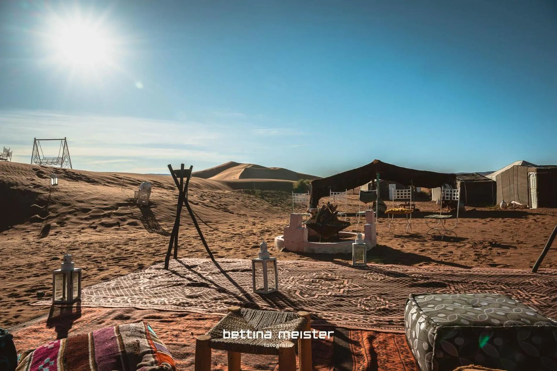 Seating area in Tinfou desert camp