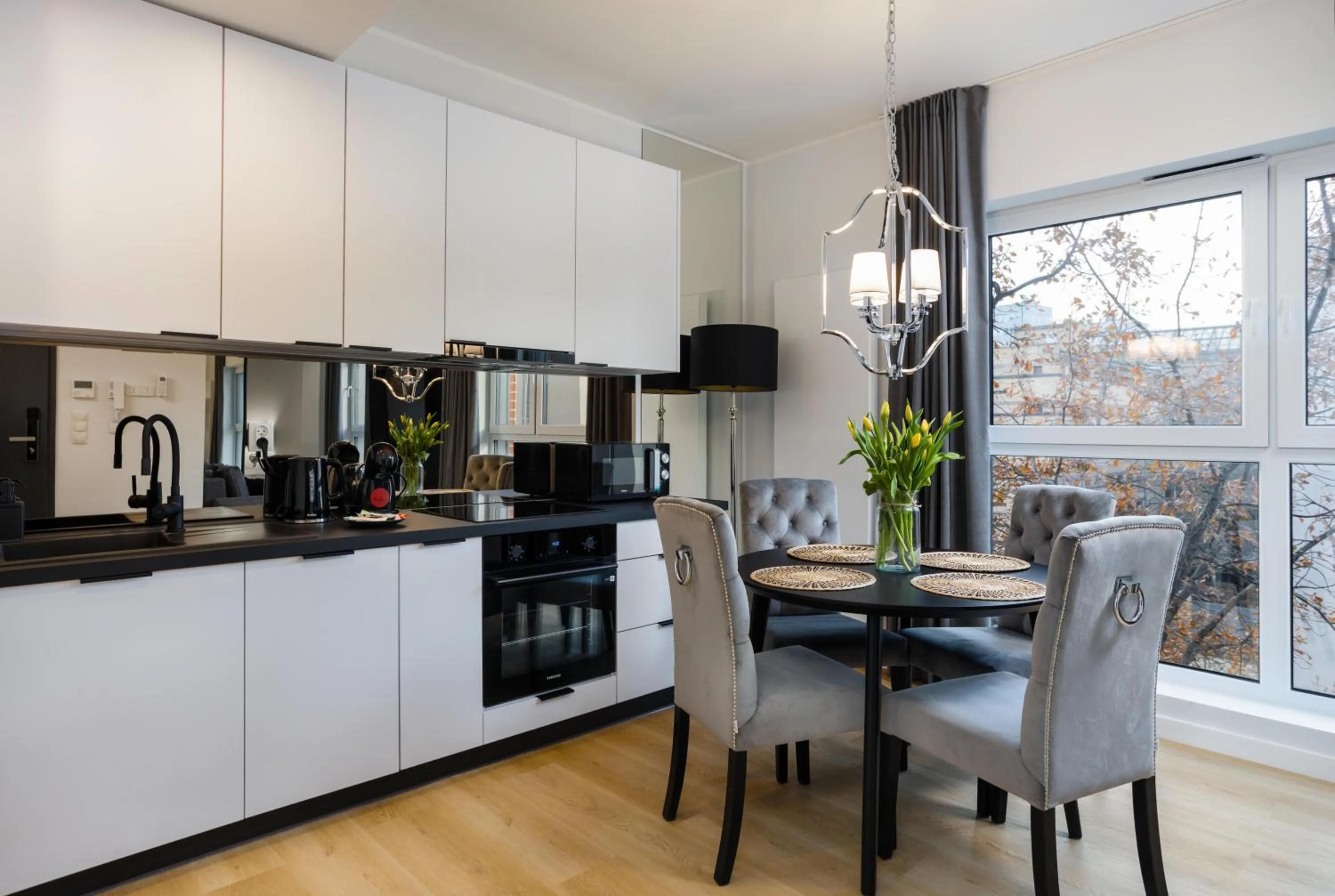 Kitchen or kitchenette in Aparthotel City Break Plac Wolności 6