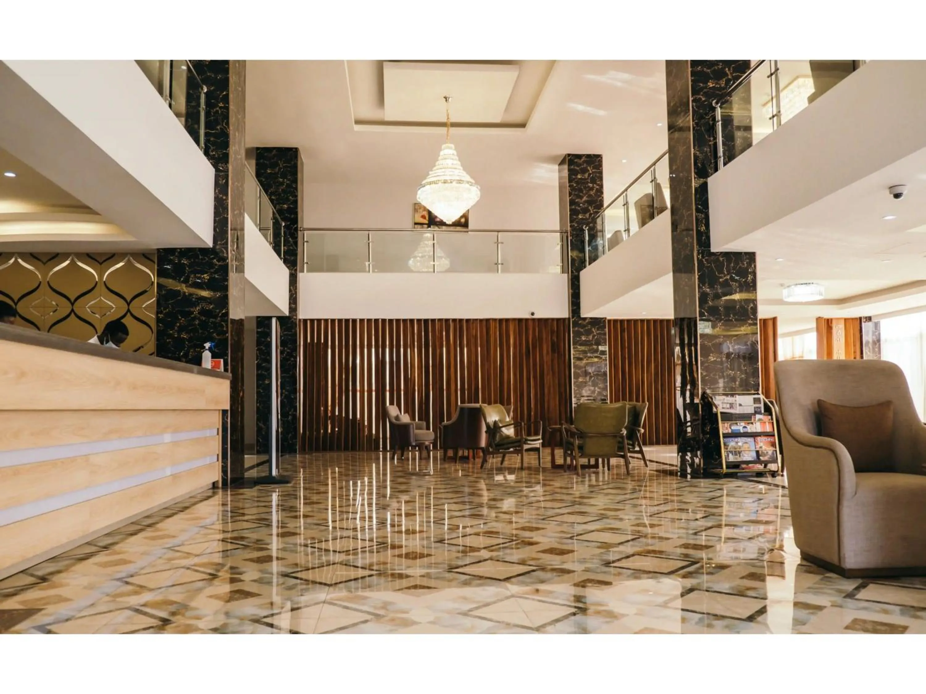 Seating area in Grand Palace Hotel Lusaka