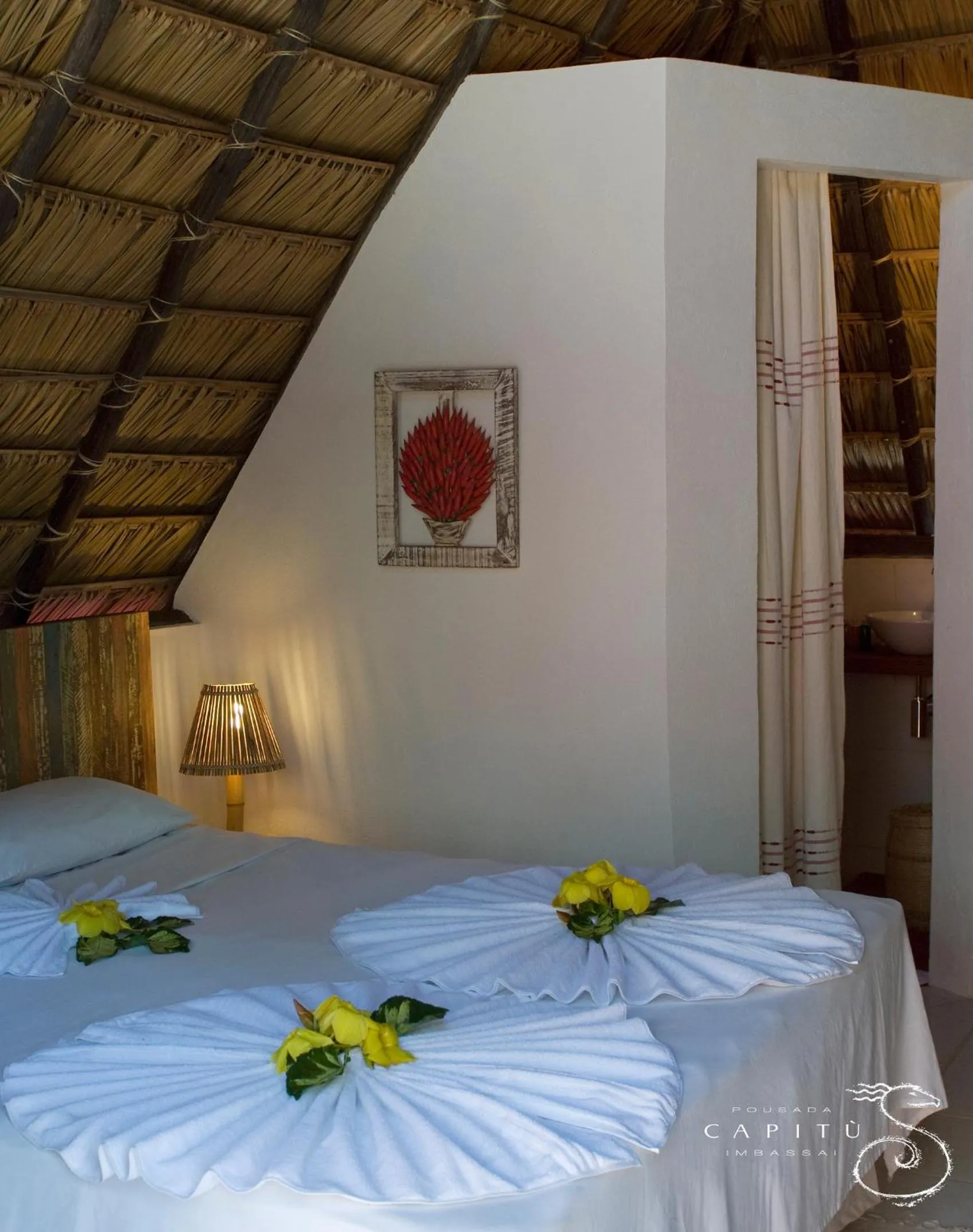 Bathroom, Bed in Pousada Capitù